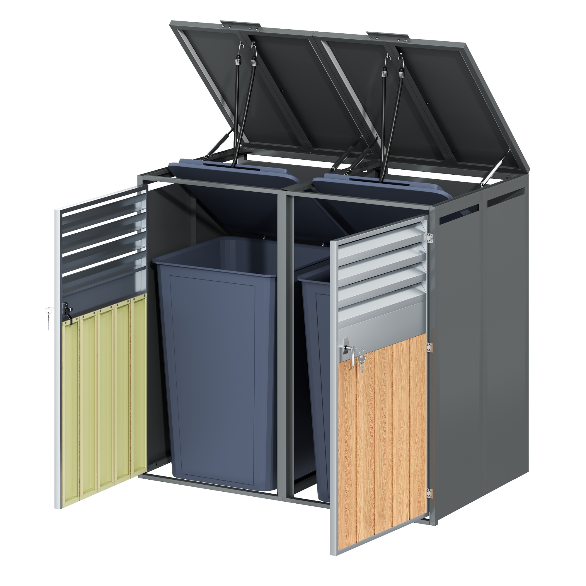 Armoire extérieure pour deux poubelles vue générale