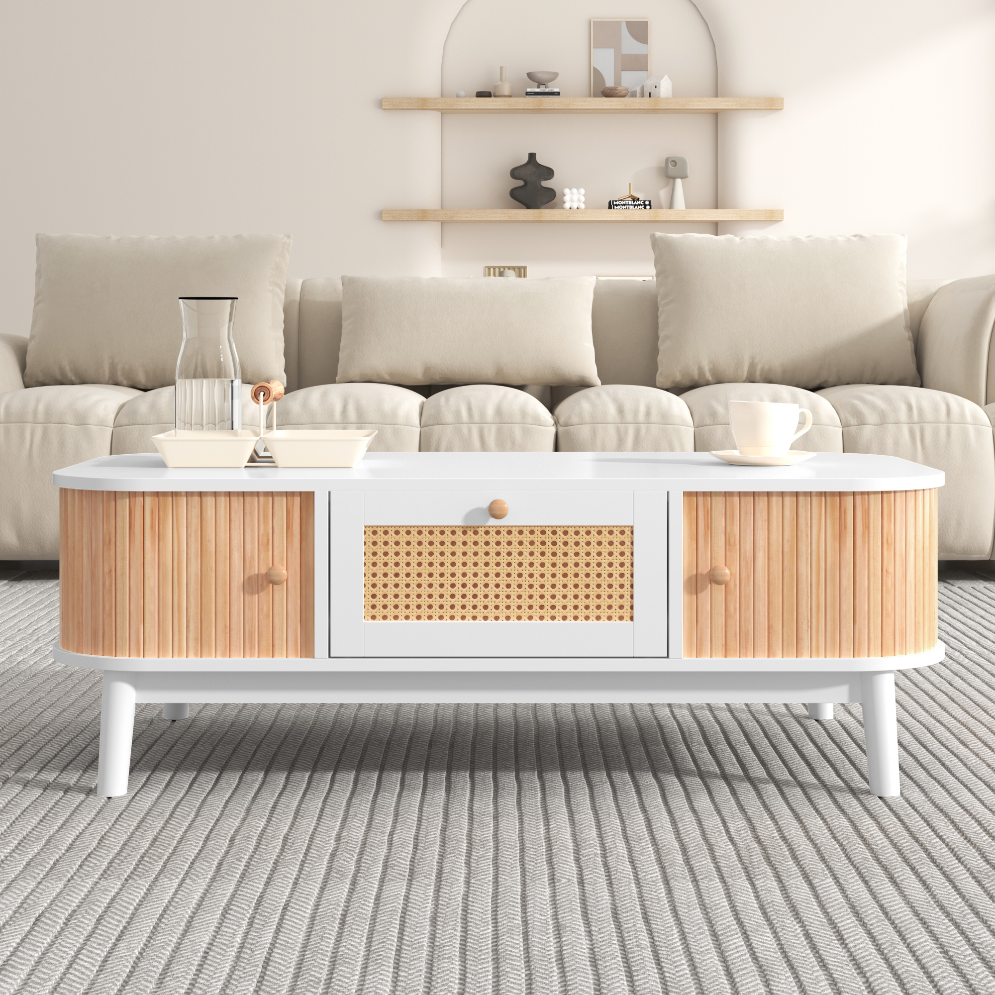 notre table basse impressionne par ses dimensions 110x55x38,5 cm, qui offrent un plateau généreux