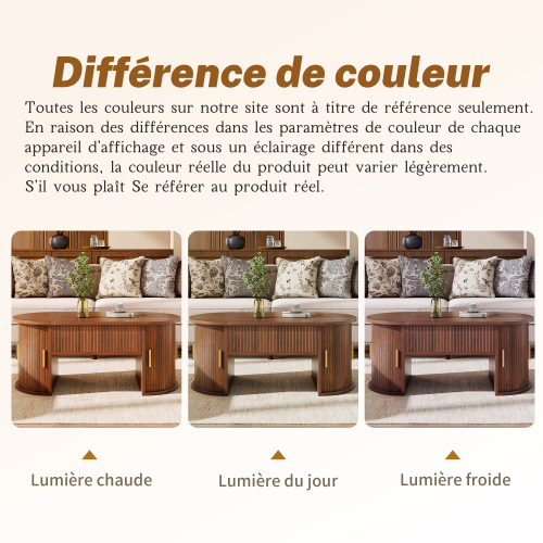 Table basse relevable noyer