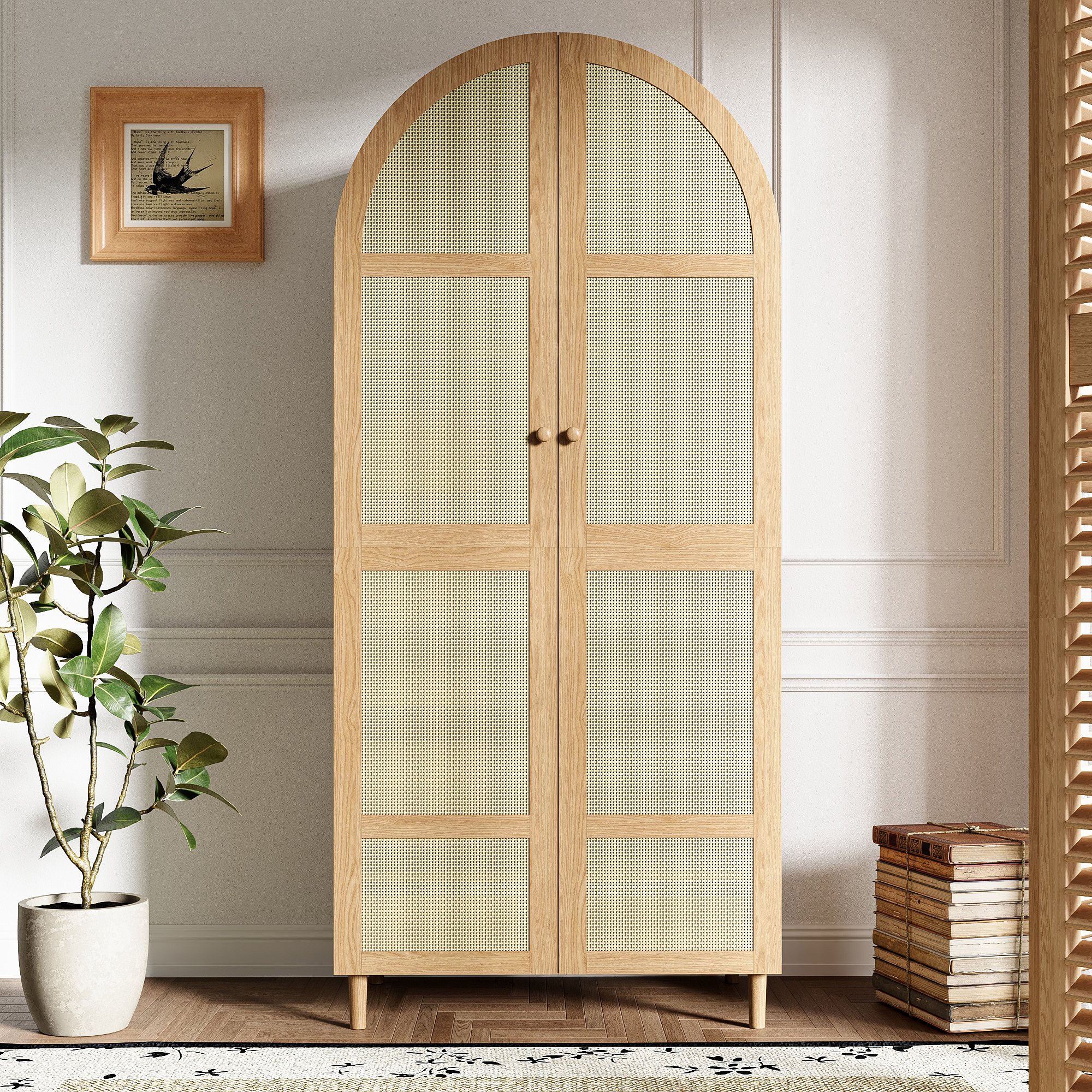 Moderner Kleiderschrank mit gebogenen Türen , Groß