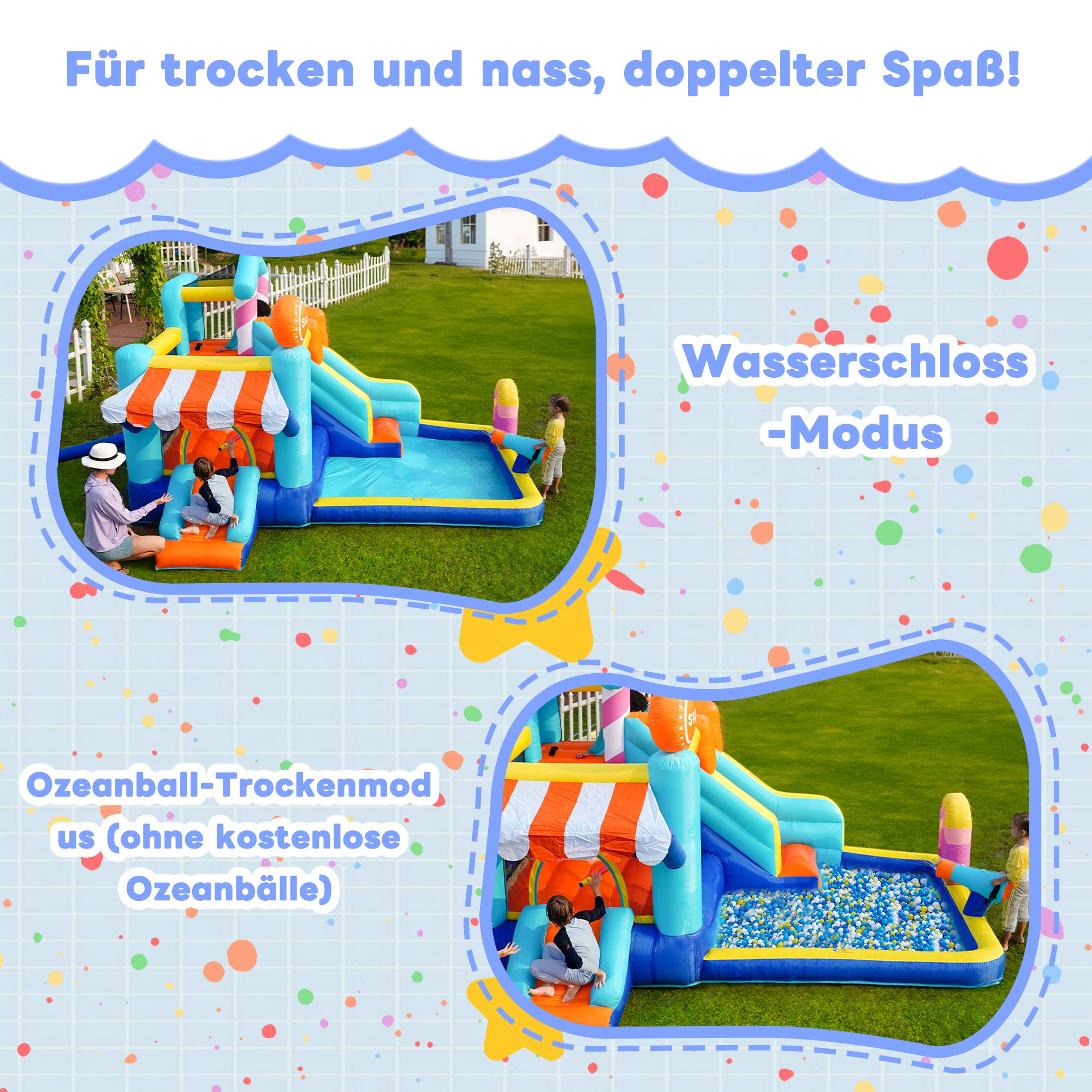 Double toboggan et bassin de jeu d’eau