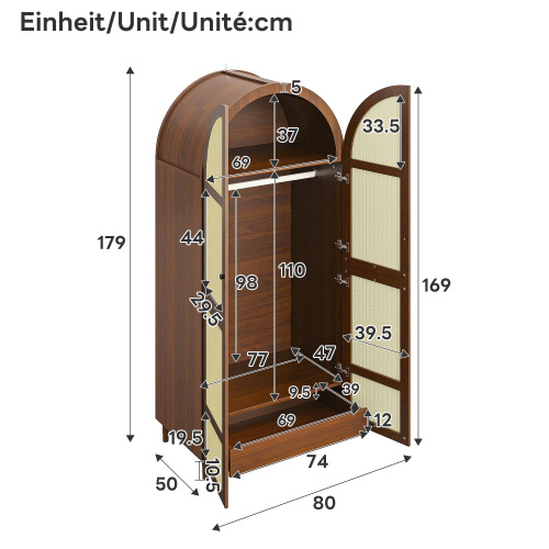 Vue d'ensemble de l'armoire