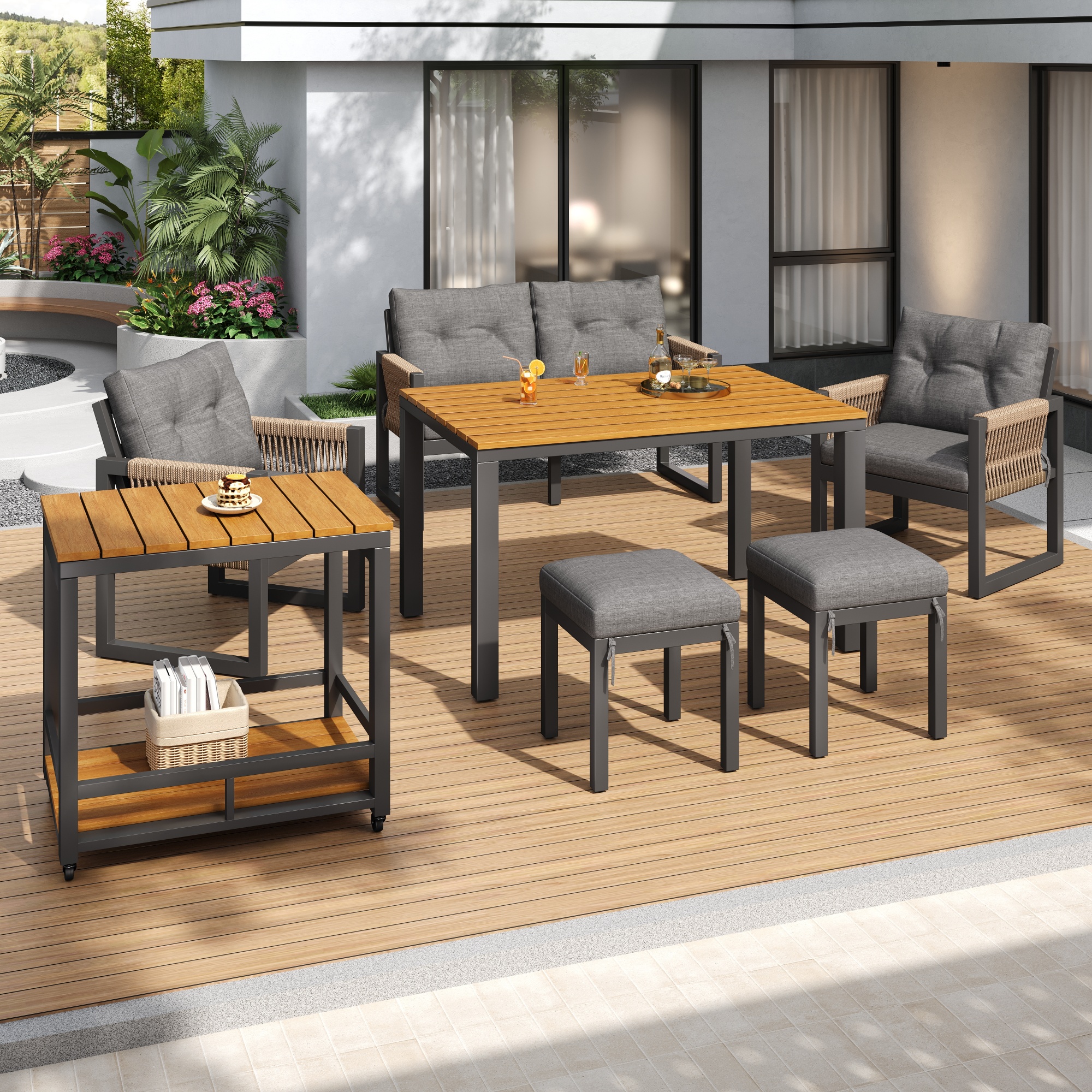 Salon de jardin 5‑pièces vue générale