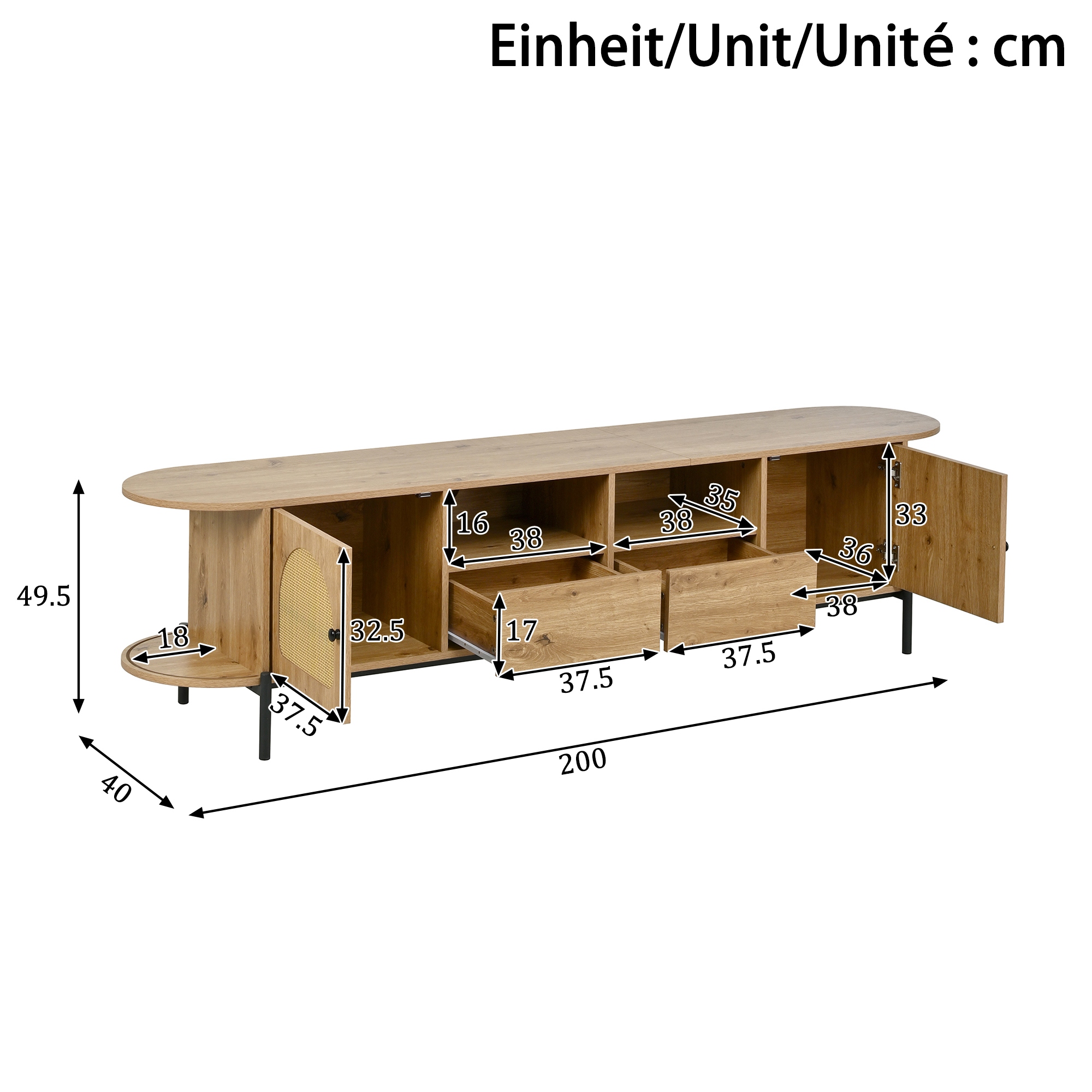 Dimensions du meuble TV