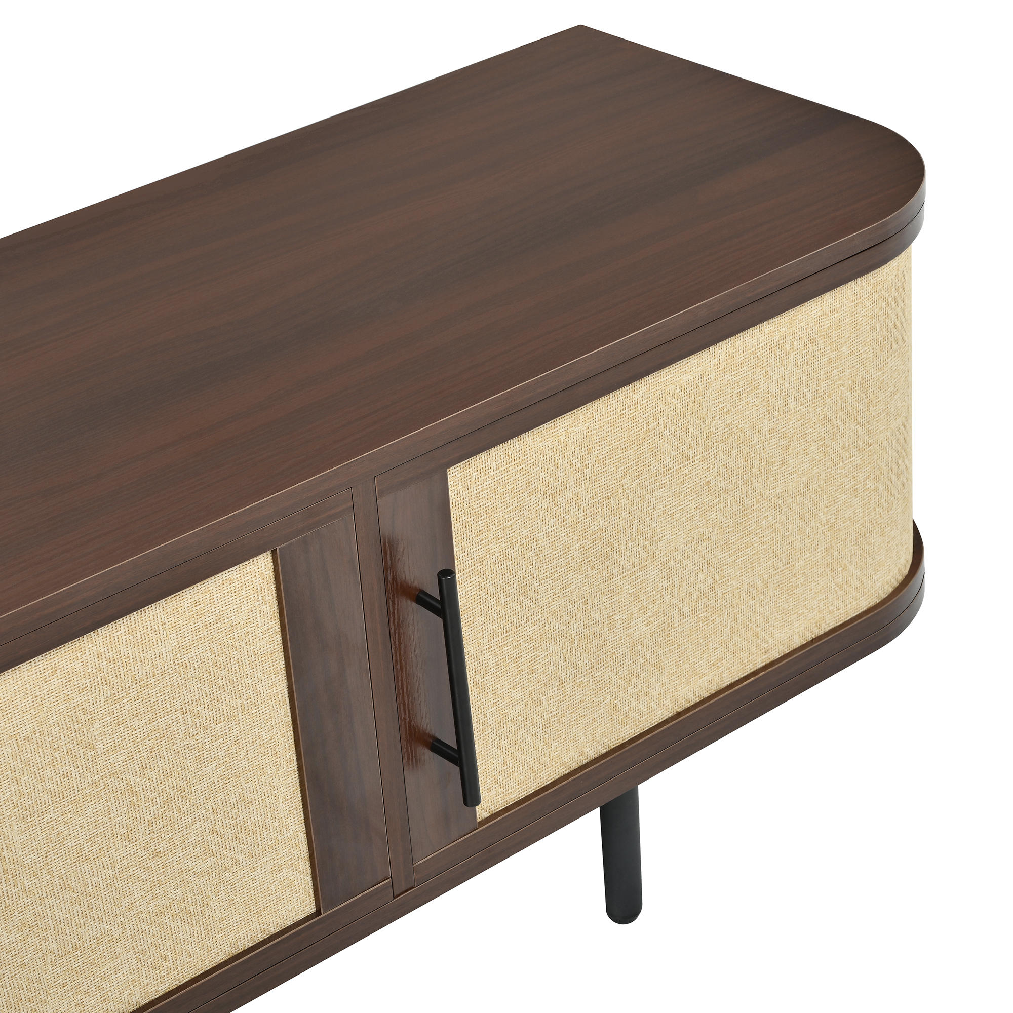 Structure en MDF du meuble TV couleur noyer