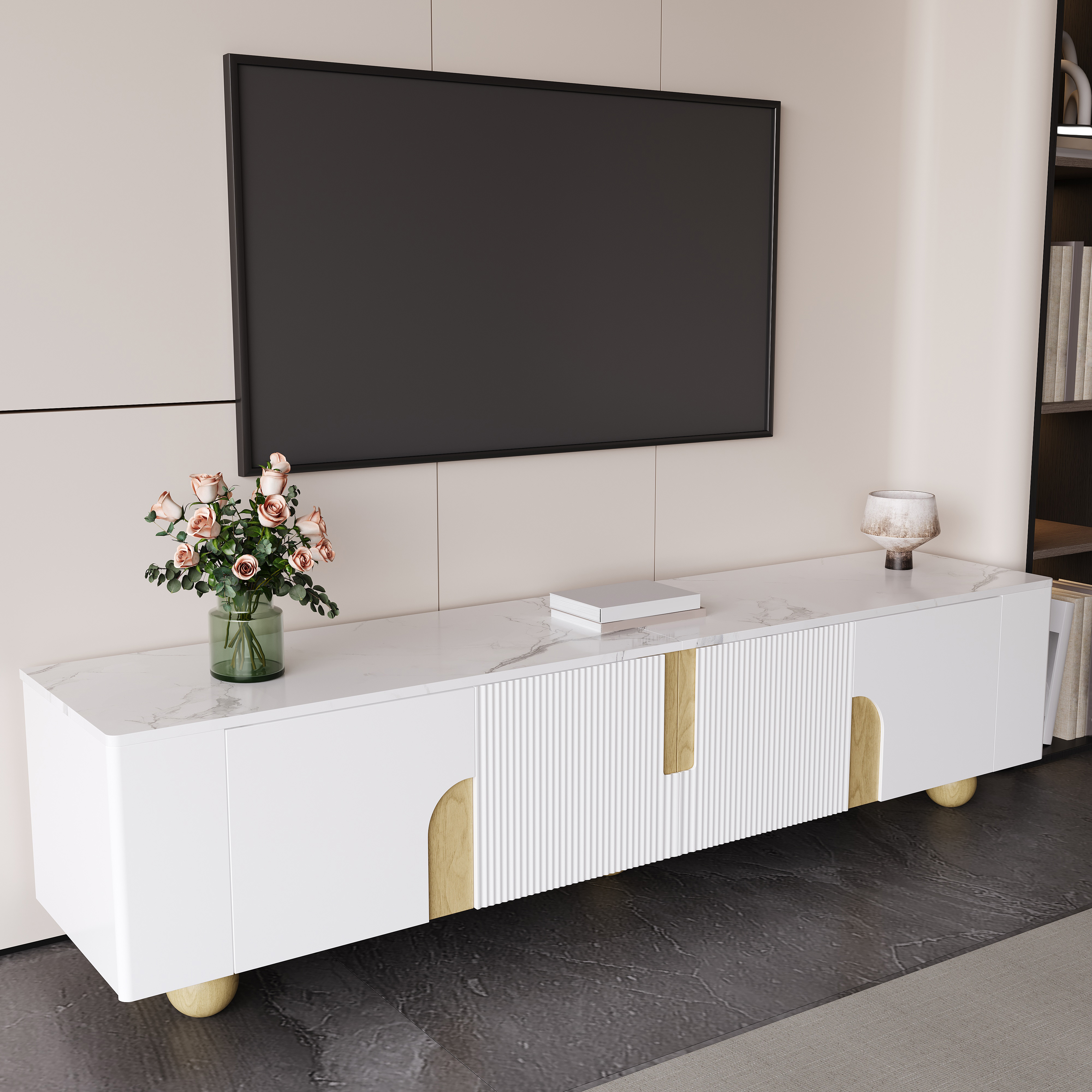 Détail du meuble TV