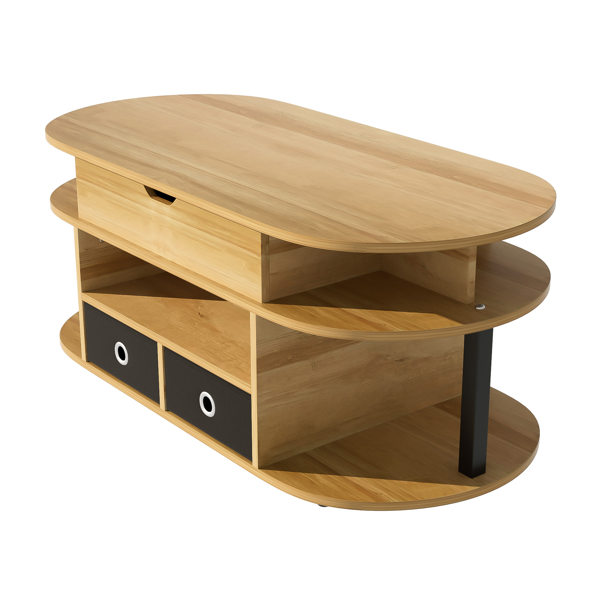 vue frontale complète de la table basse