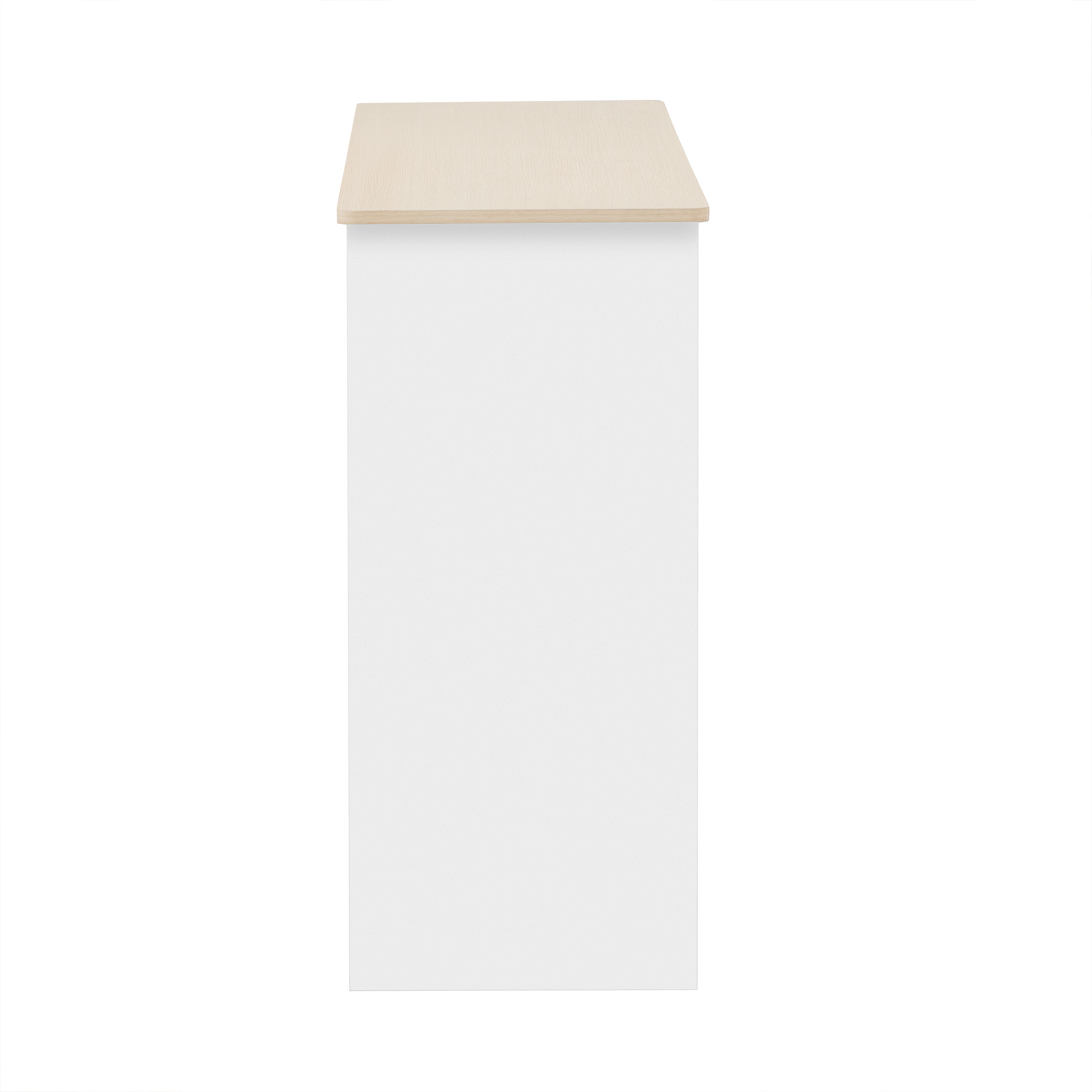 détail finition dessus couleur bois et parois latérales blanches