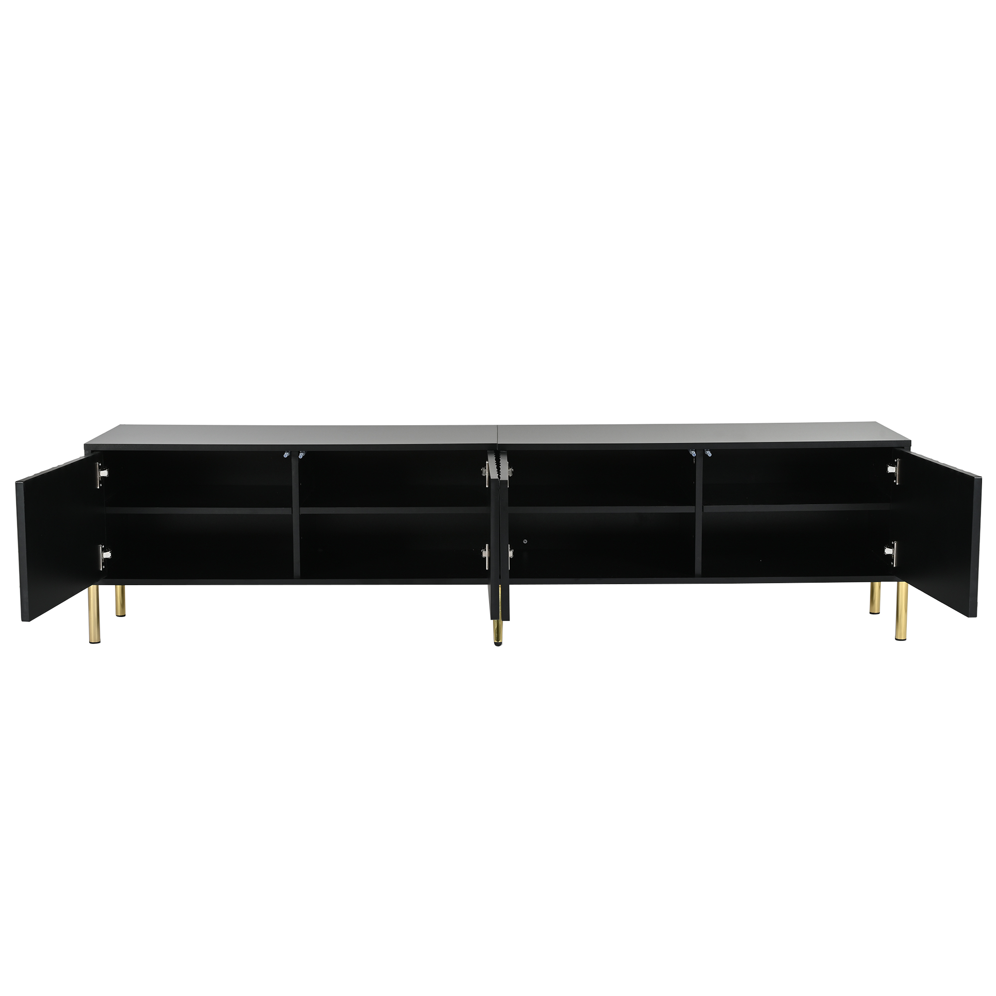 Meuble TV, 190 x 38 x 48 cm, panneaux de particules et MDF, noir - vue 3