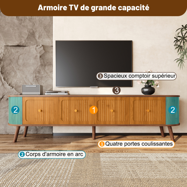 Meuble TV Noyer et Or
