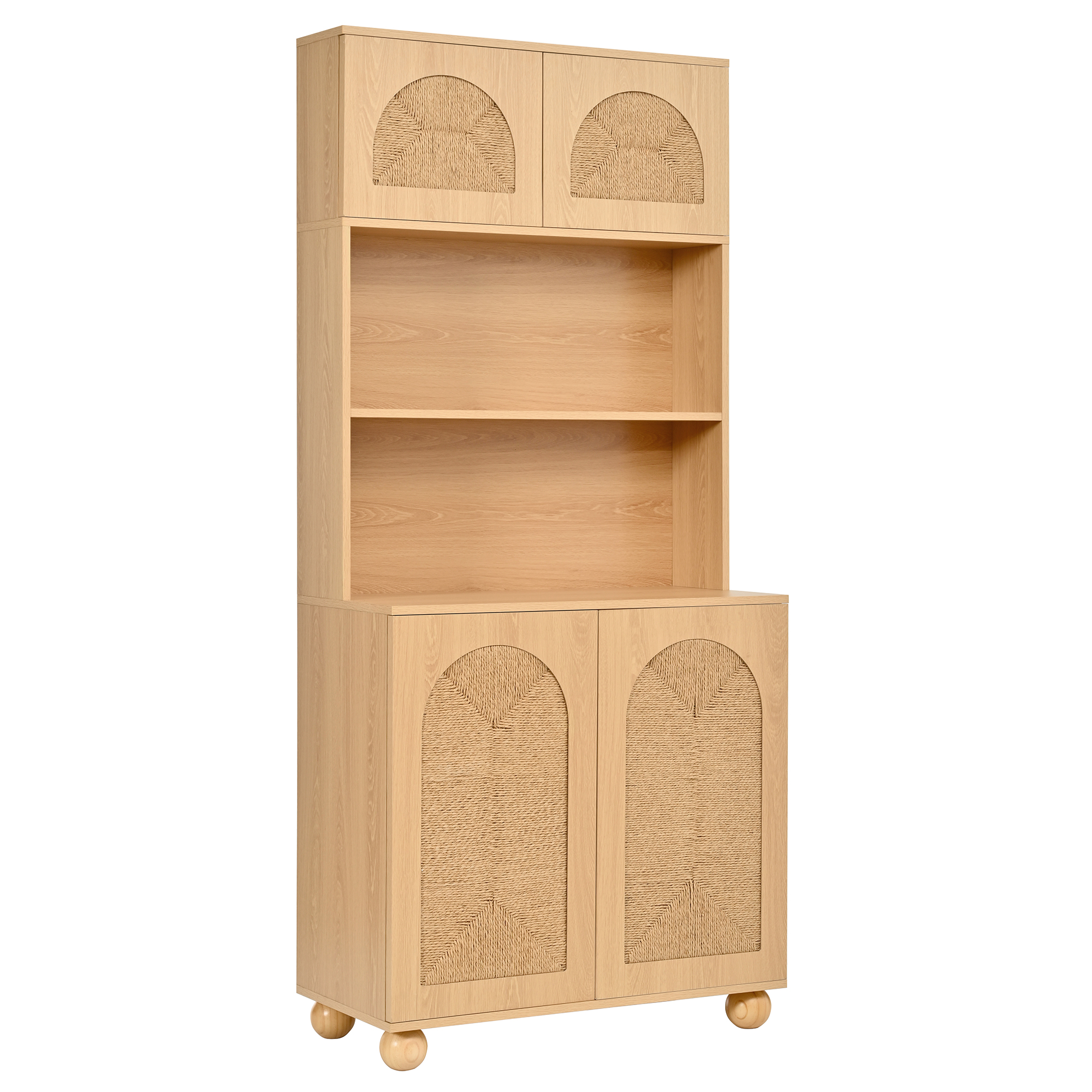 Vitrine 80 x 40 x 180 cm, , MDF et panneaux de particules, Effet bois naturel - dimensions et spécifications