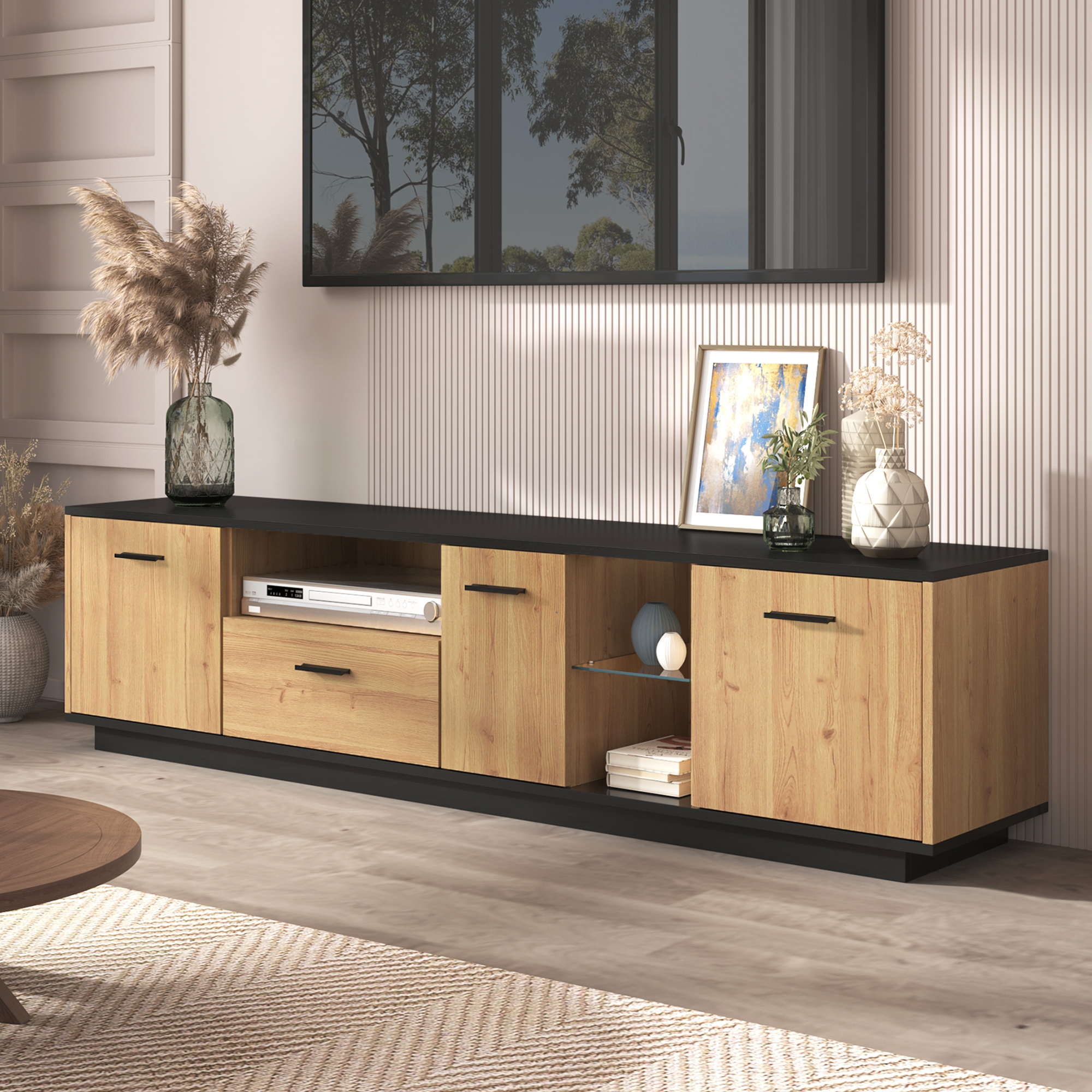 TV-Schrank mit einer Schublade, drei Türen, zwei o