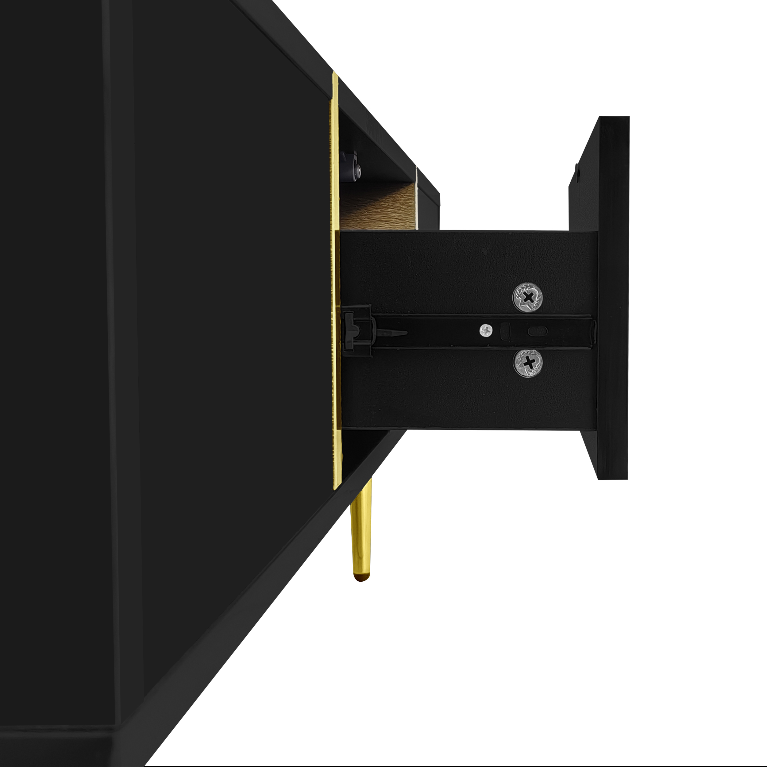 détail surface brillante noire