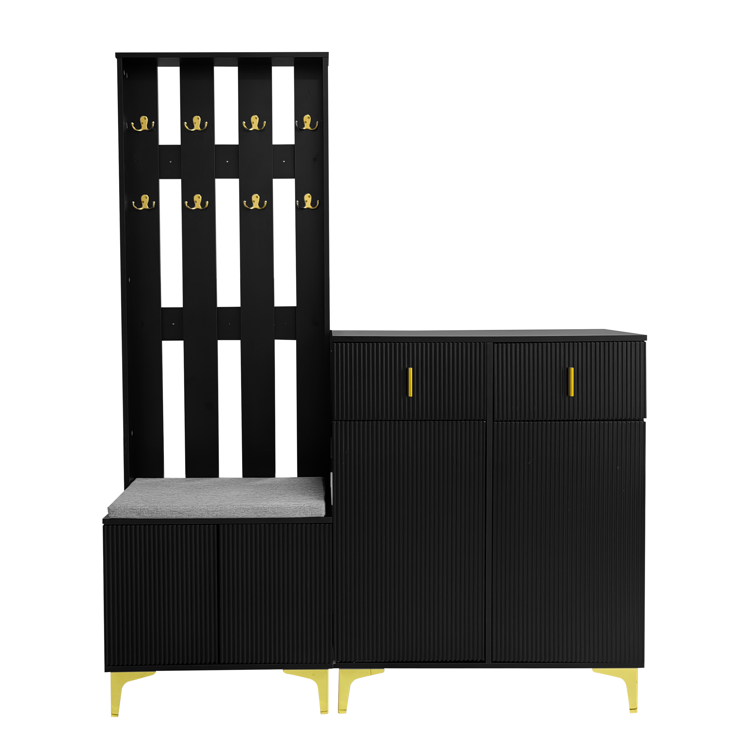 fonctionnel : meuble compact avec plusieurs compartiments de rangement