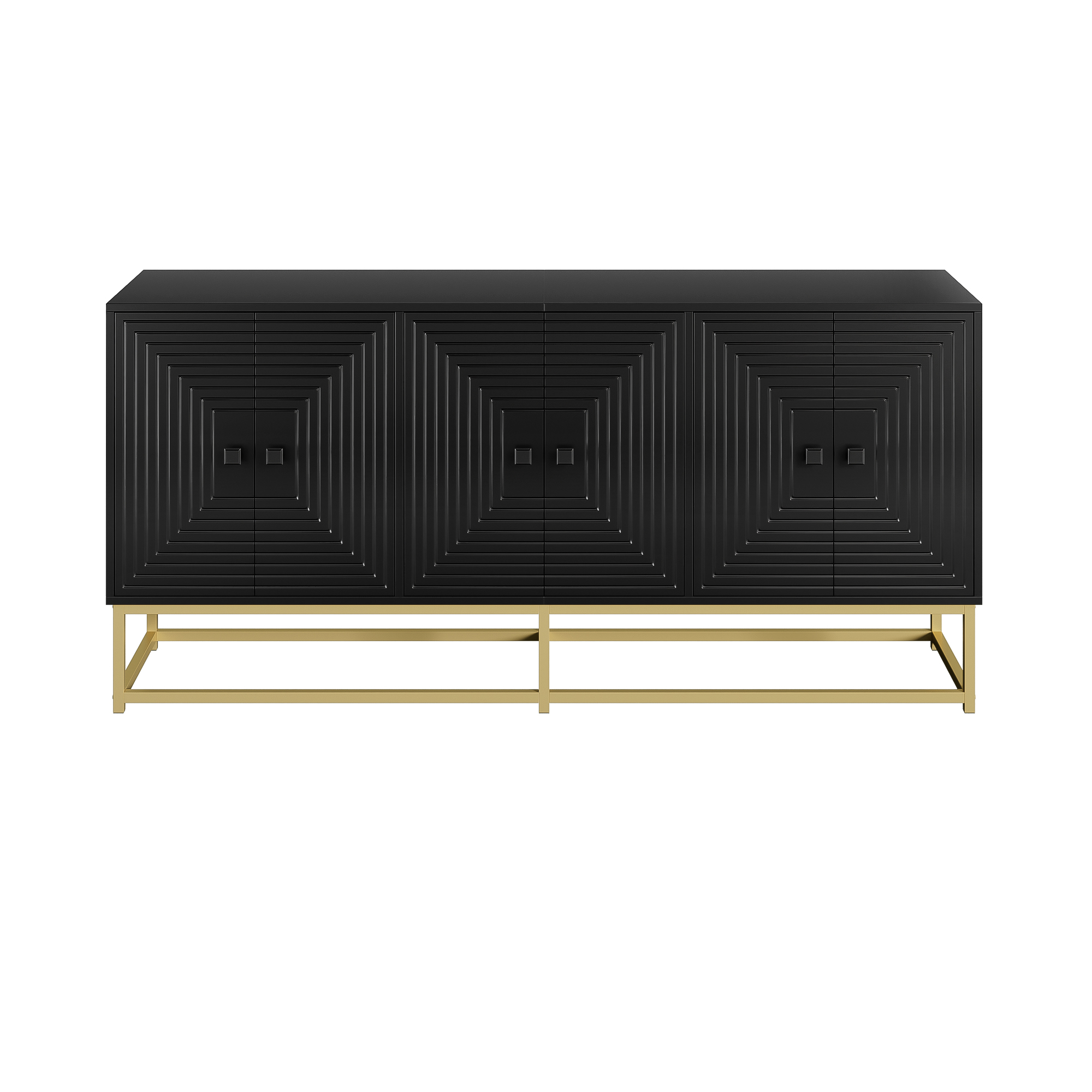 Buffet, rangement intégré, 160 x 38 x 75,5 cm, panneaux de particules, noir - vue 3