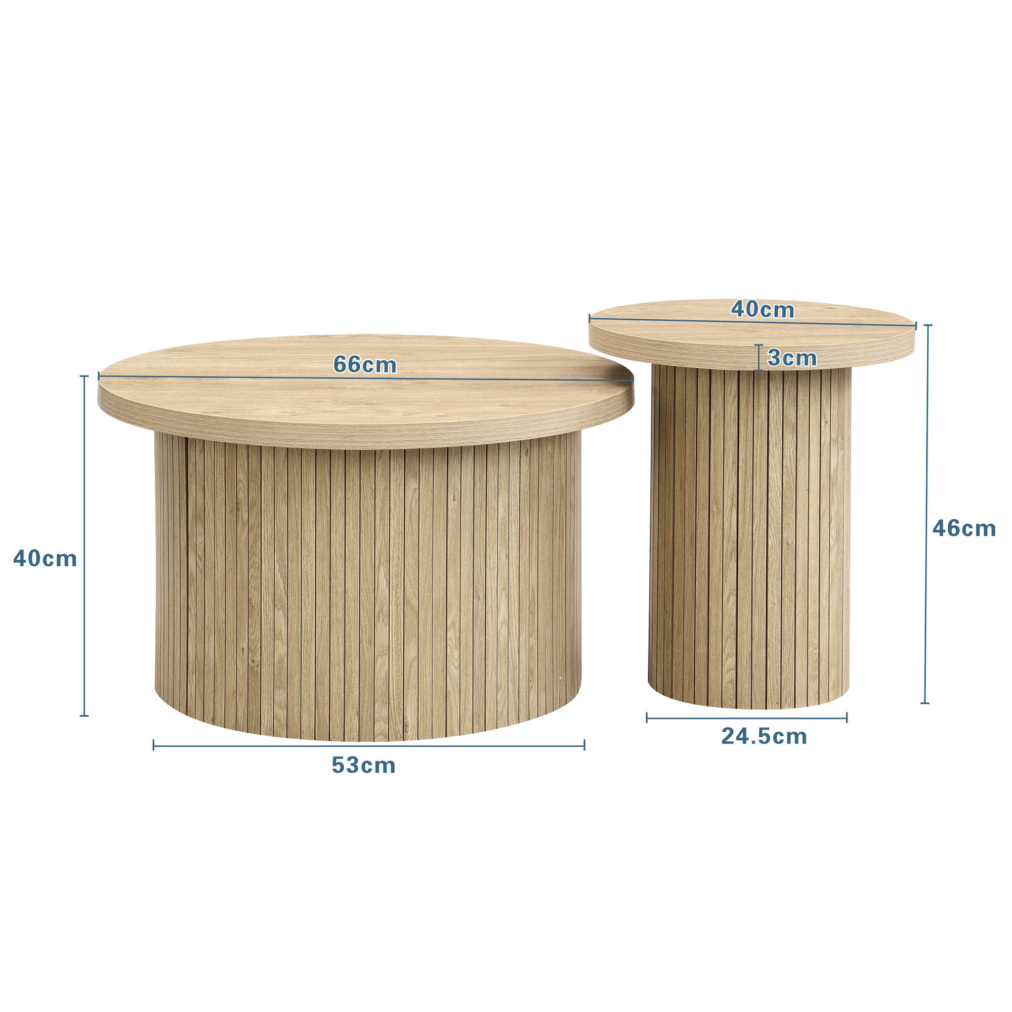 Table basse, bois et MDF, bois naturel - vue 1