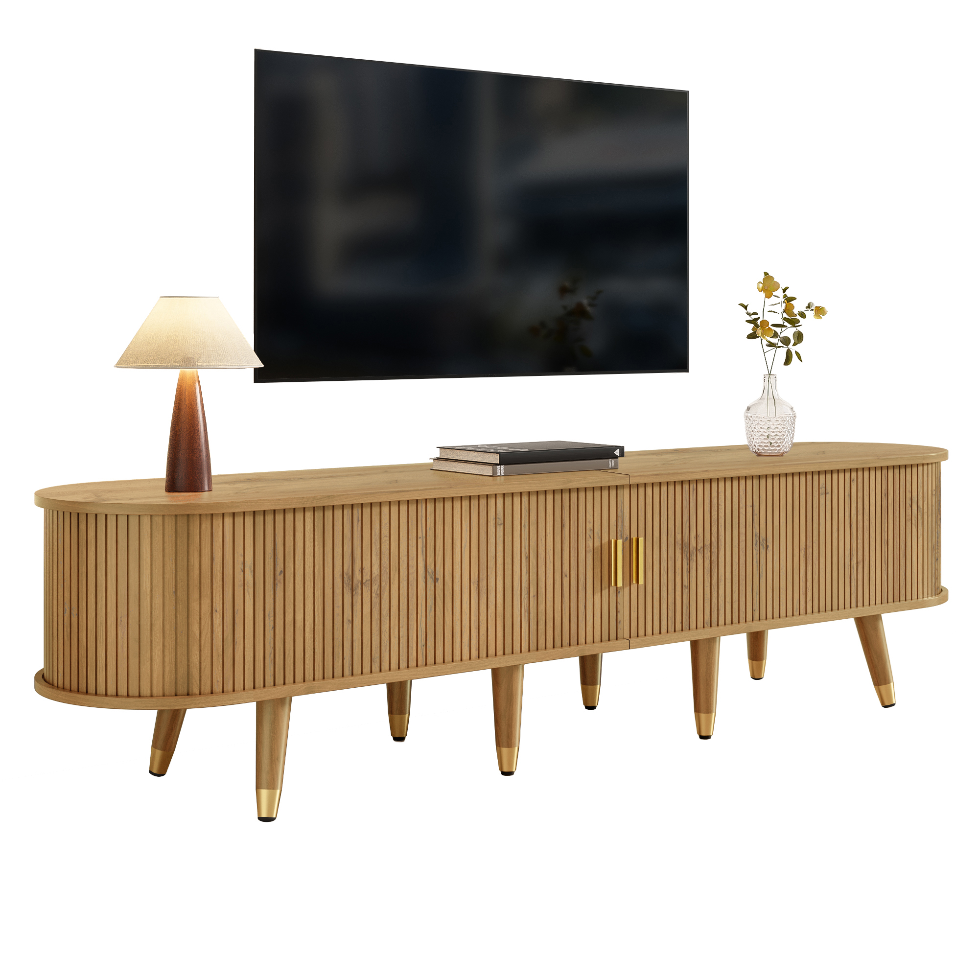 TV-Schrank mit Schiebetüren, TV-Möbel, TV-Ständer,