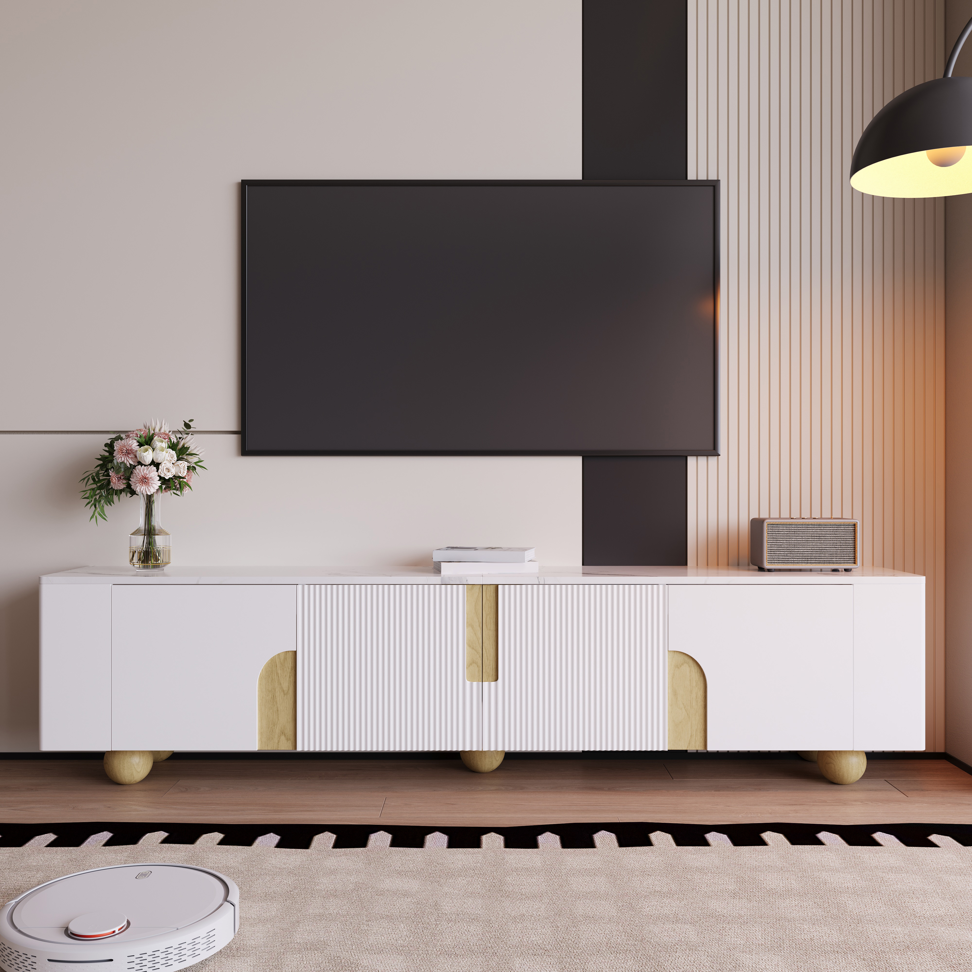 Détail du meuble TV