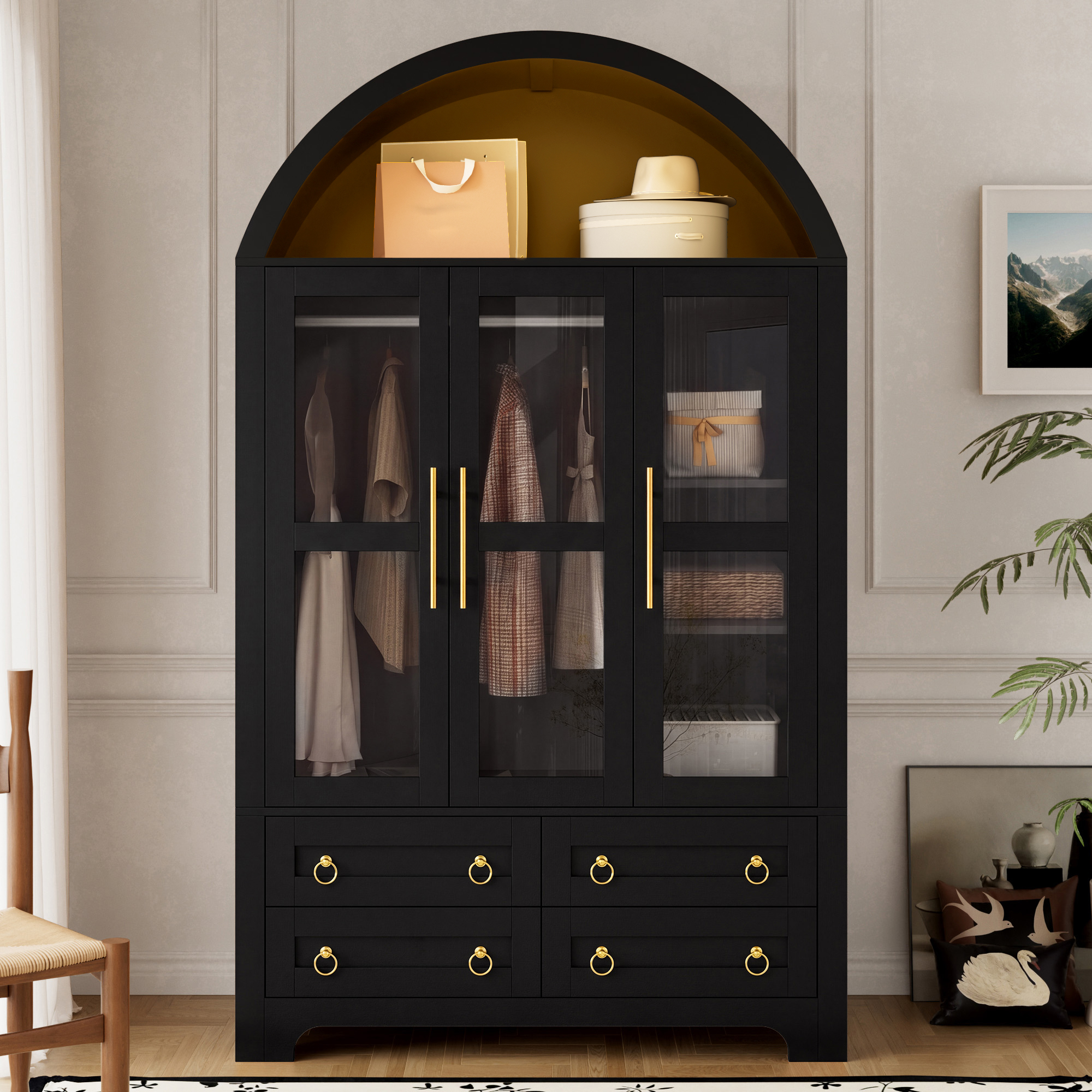 Façades vitrées de l’armoire noire