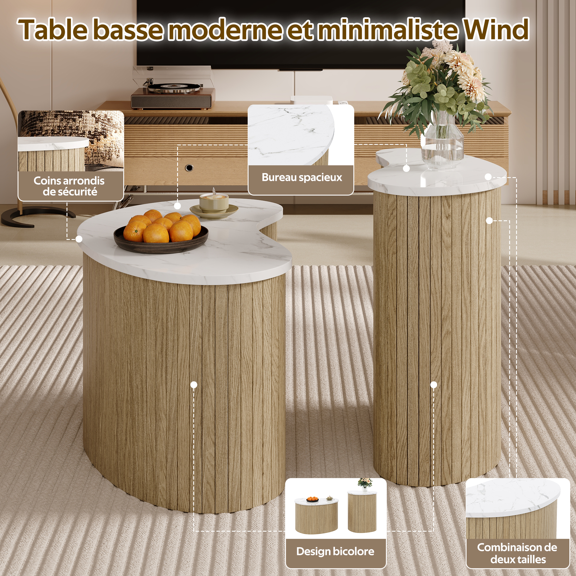 Plateau multifonctionnel table basse