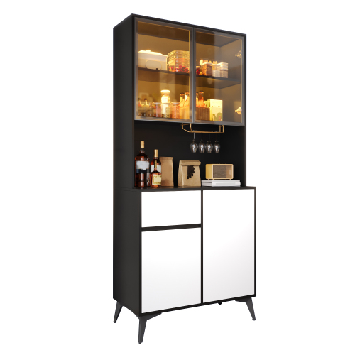 Dimensions de l’armoire haute avec vitrine LED