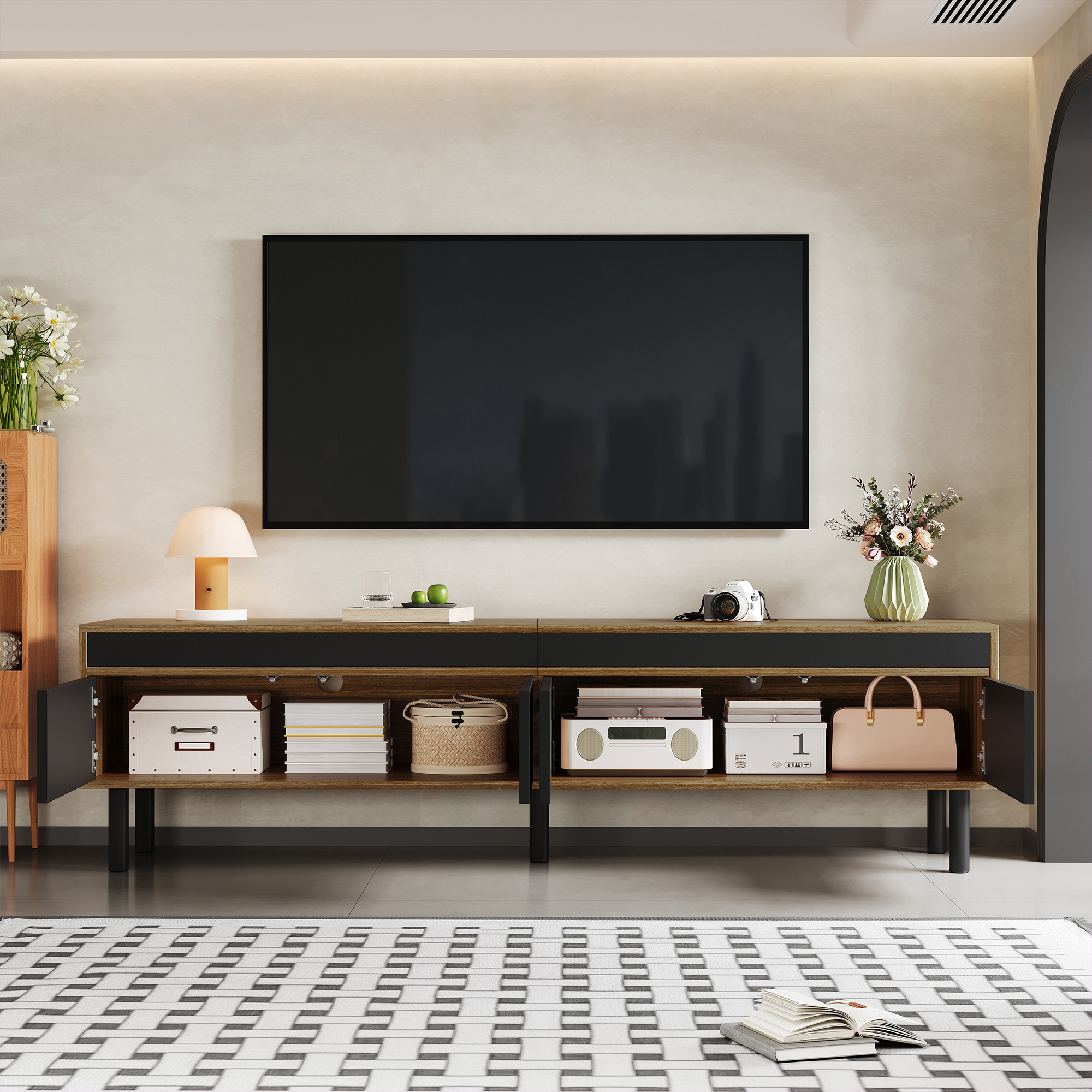 Détail du meuble TV
