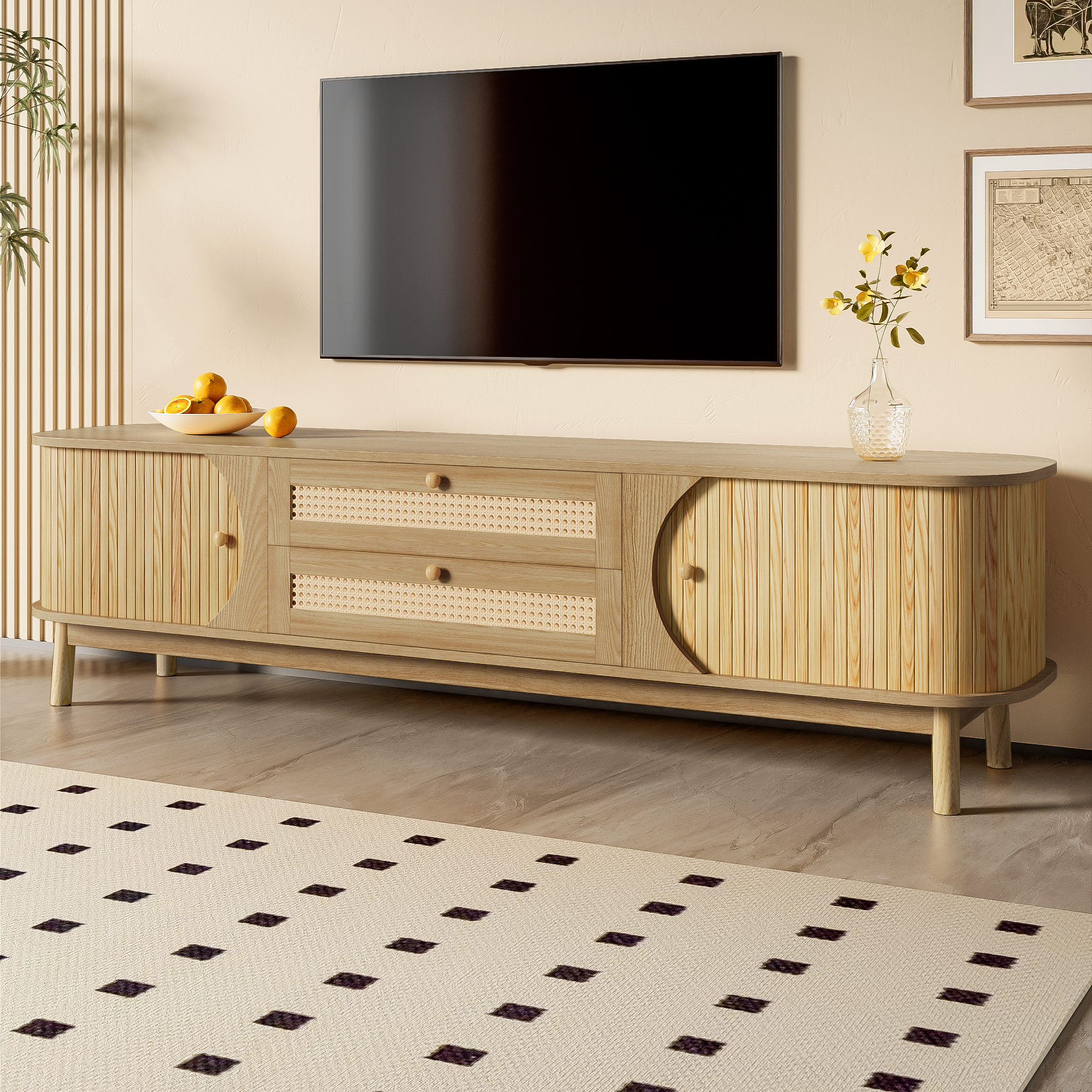 Détail du meuble TV