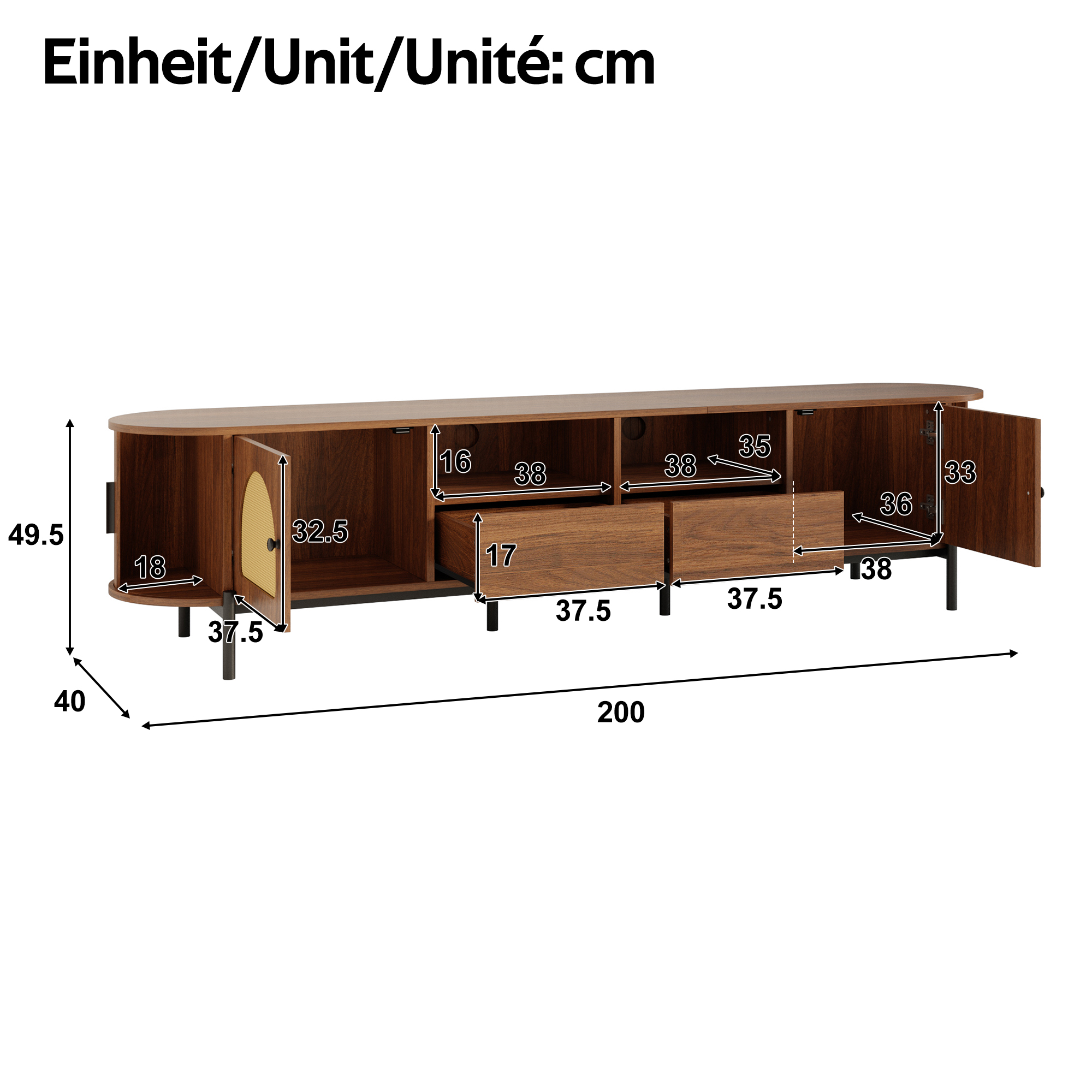Dimensions du meuble TV