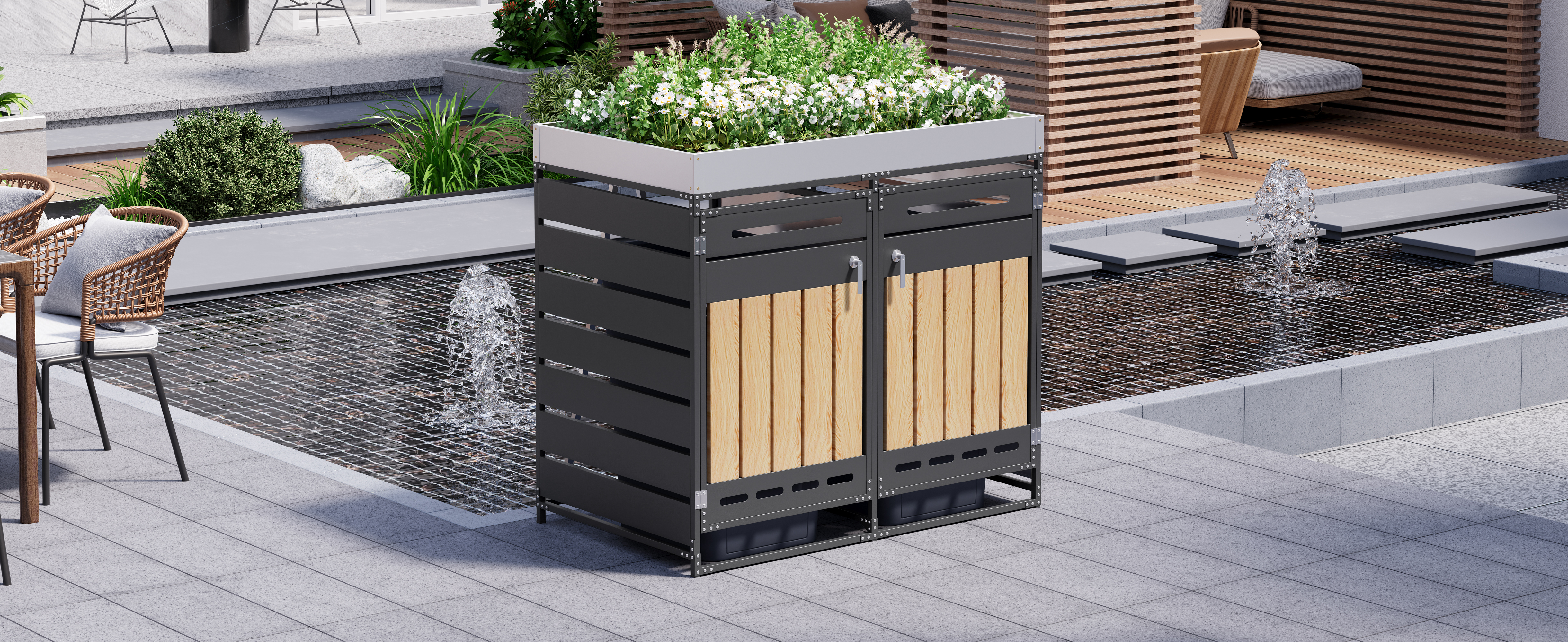 Bac à fleurs supérieur pour plantes et fleurs