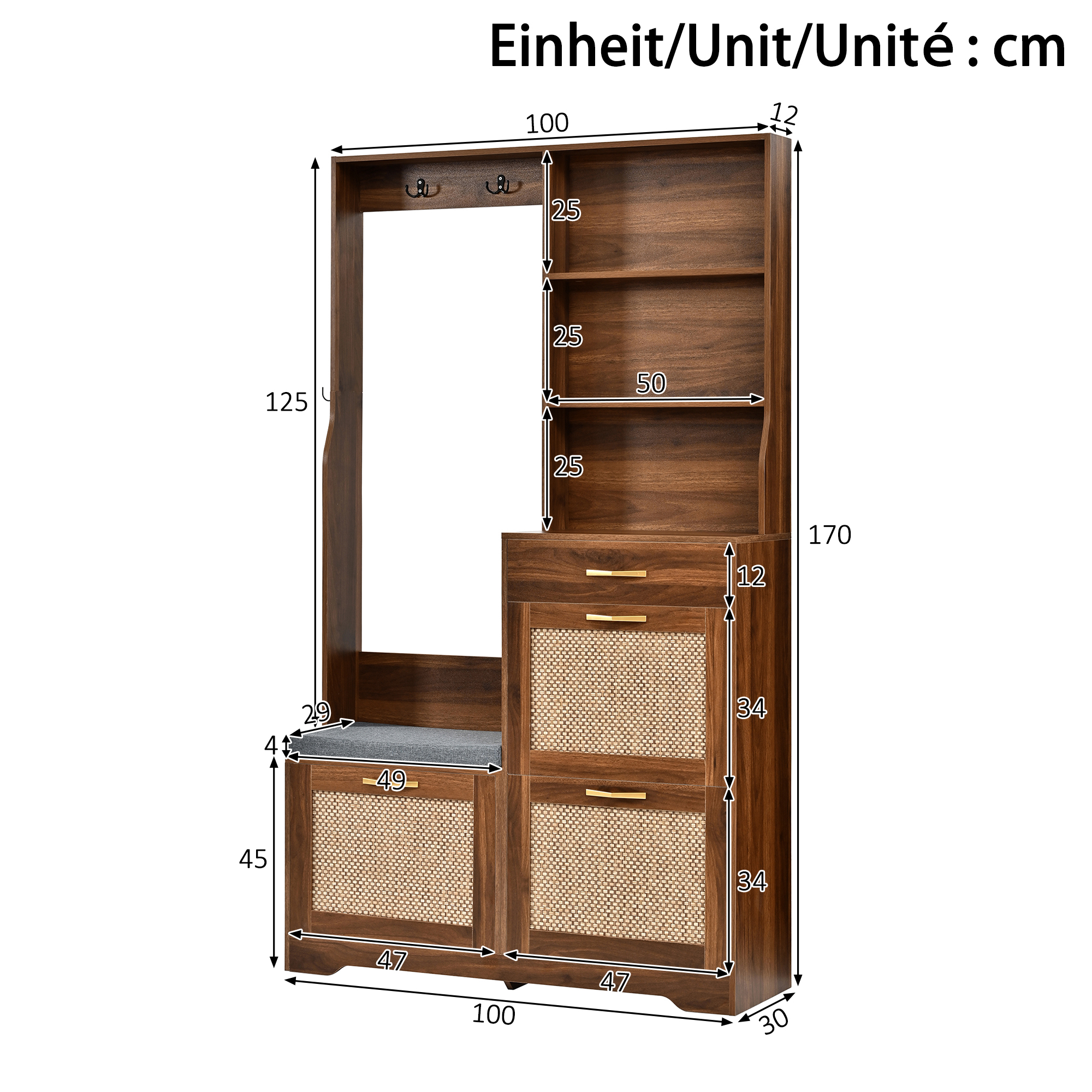 Dimensions du meuble à chaussures