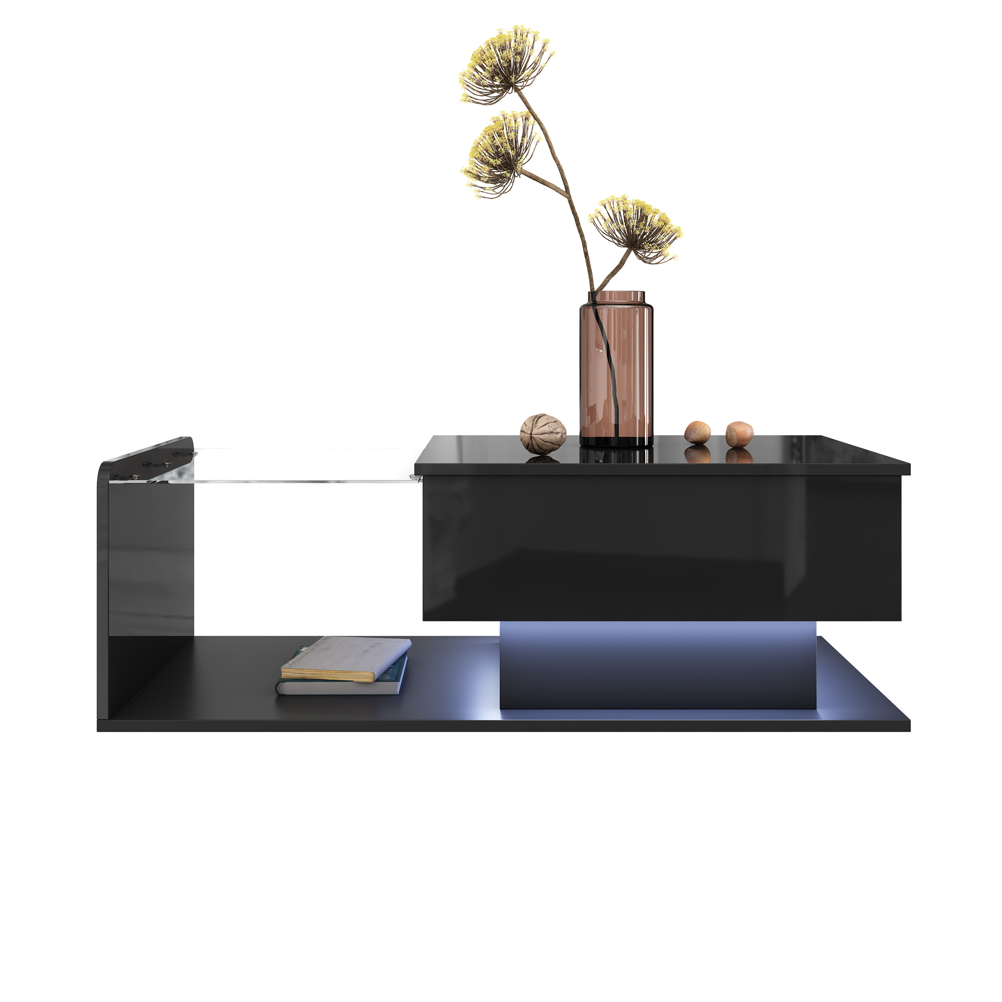 détail plateau en verre trempé