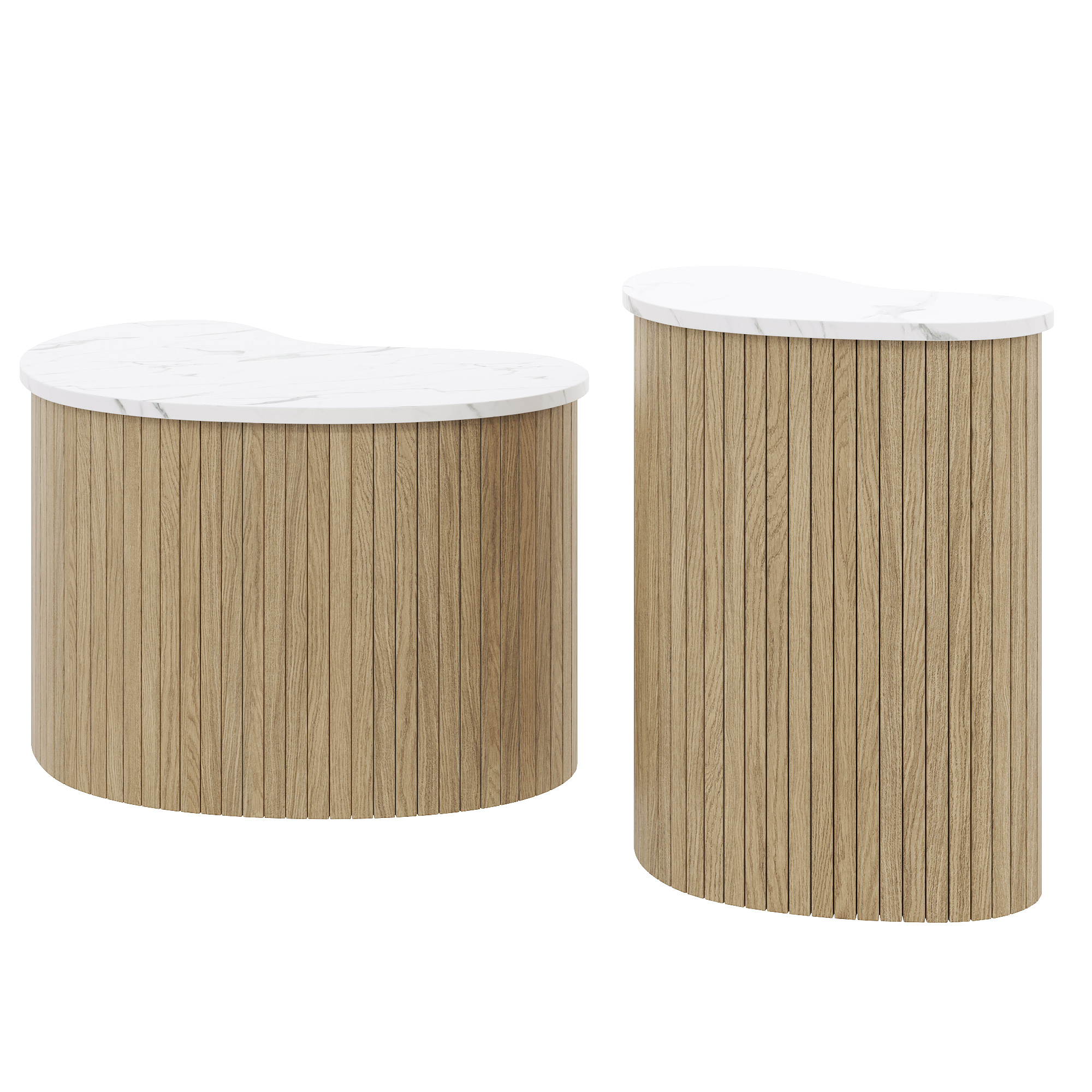 Lot de 2 tables basses gigognes design courbé avec - image 14