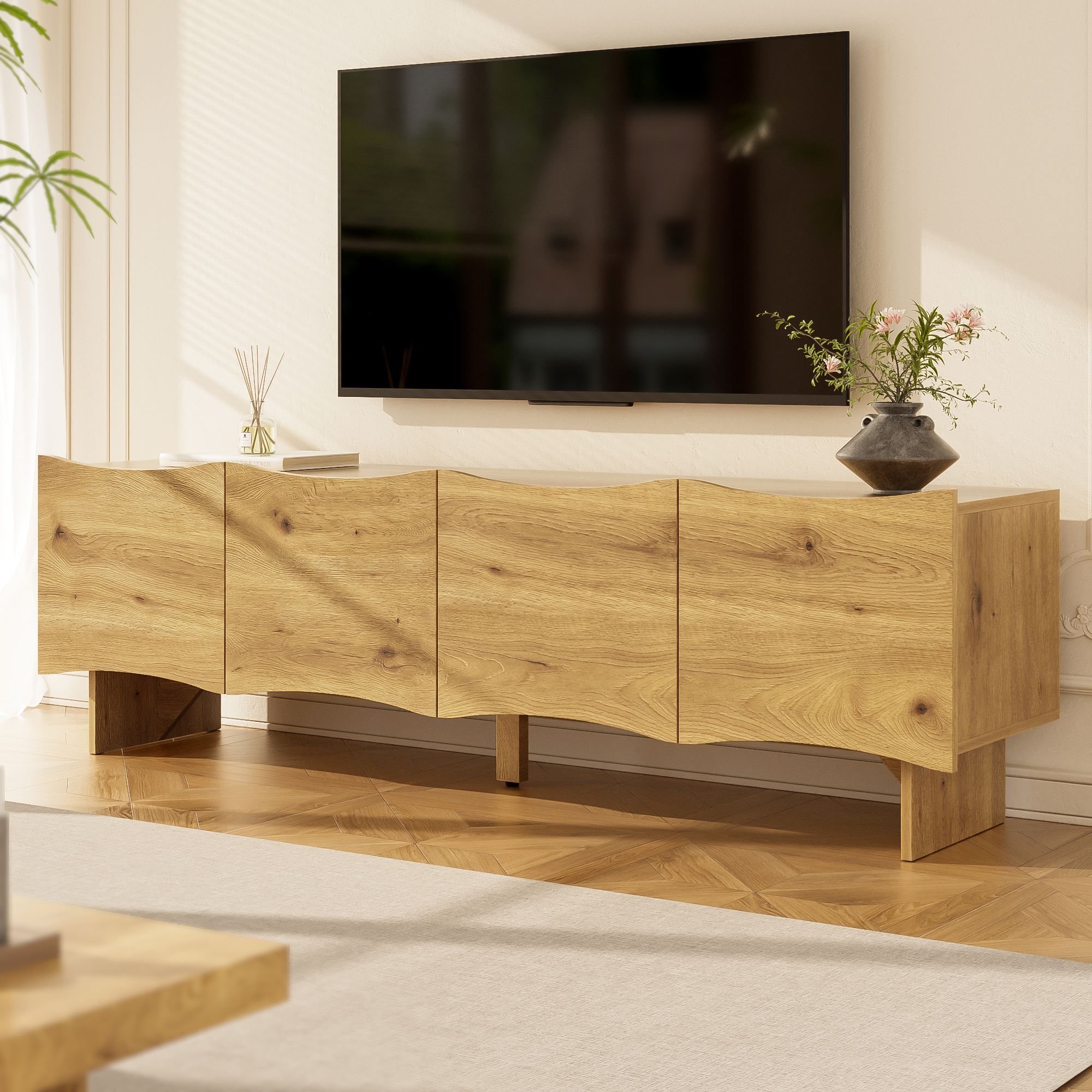 Détail du meuble TV