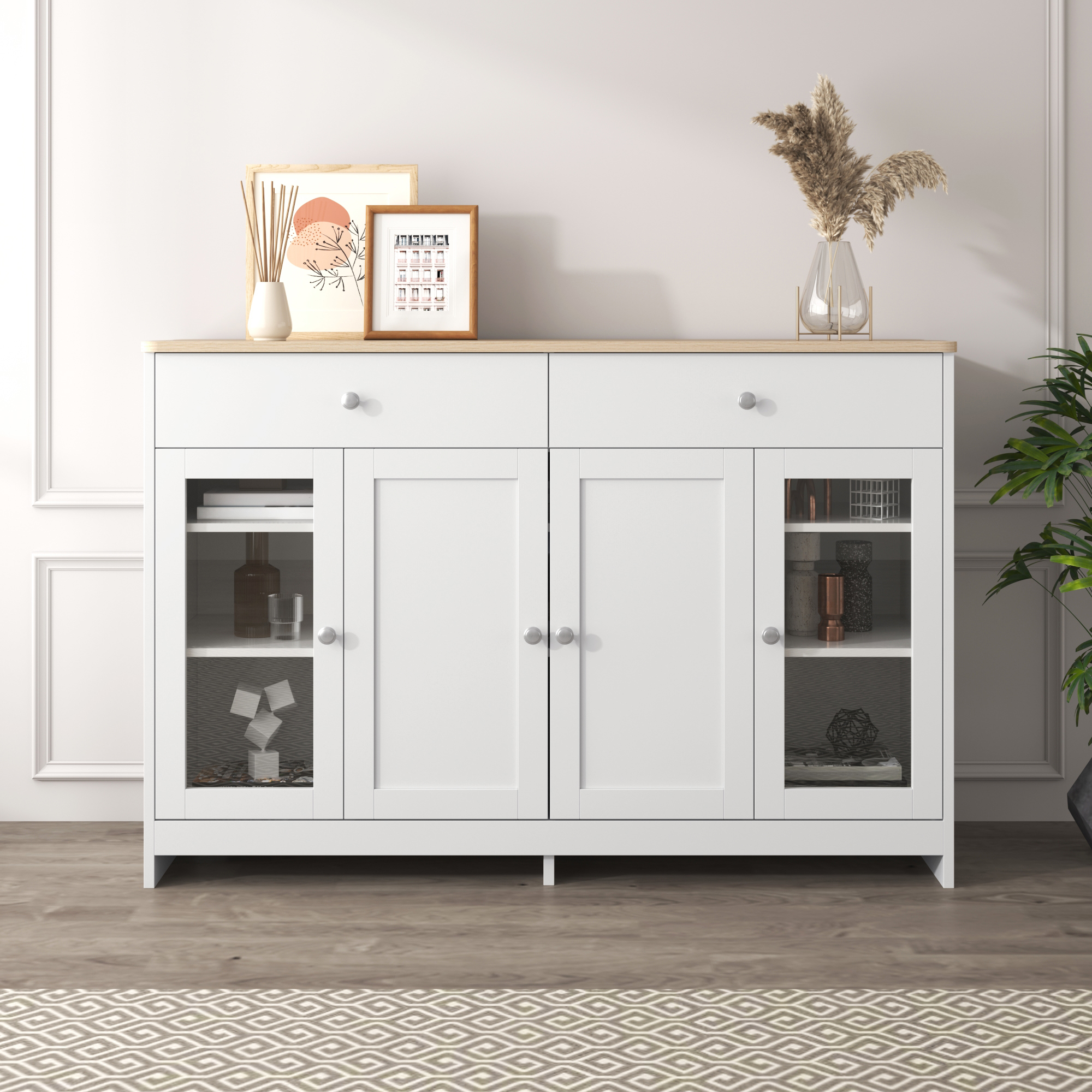 sideboard buffet alliant charme naturel et fonctionnalité pratique style campagne