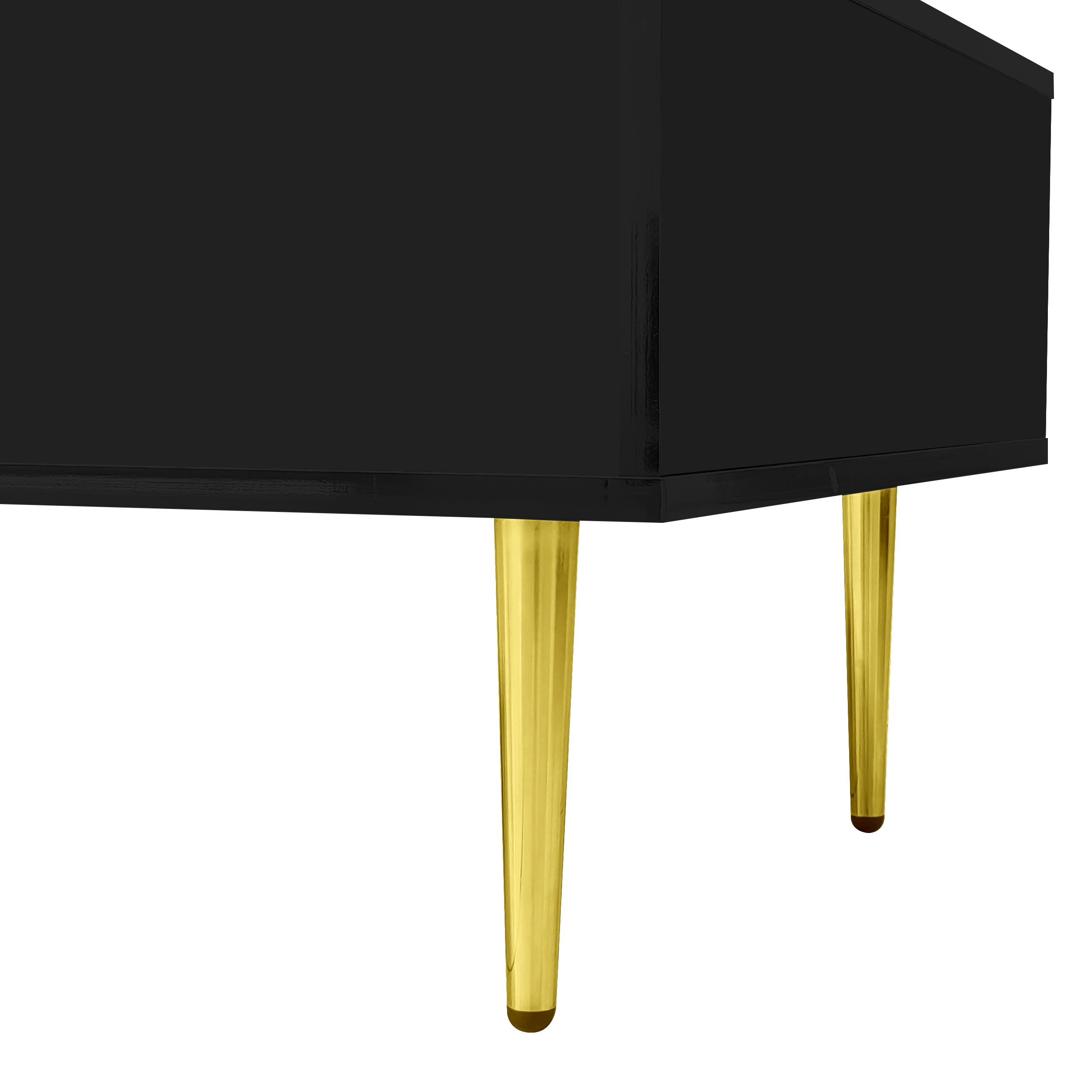 Table basse, avec tiroirs, 100 x 60 x 41,5 cm, MDF, noir - vue 1