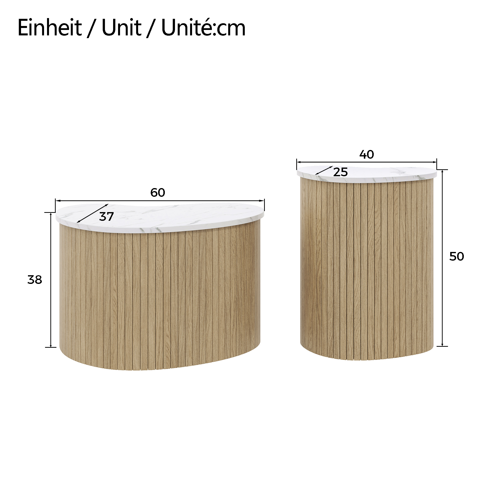 Schéma dimensions set de tables