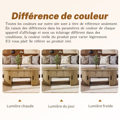 Table basse relevable chêne