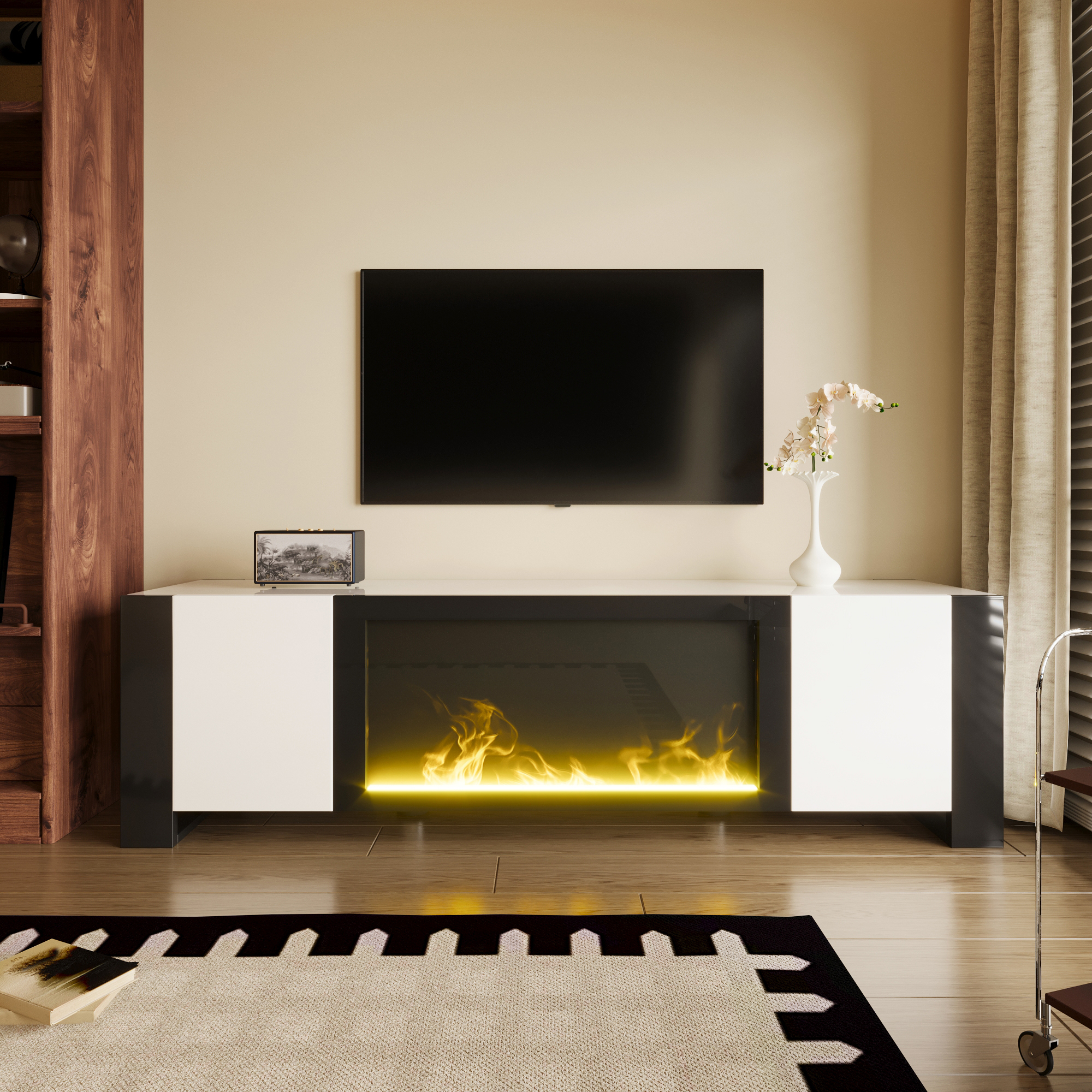 Détail du meuble TV