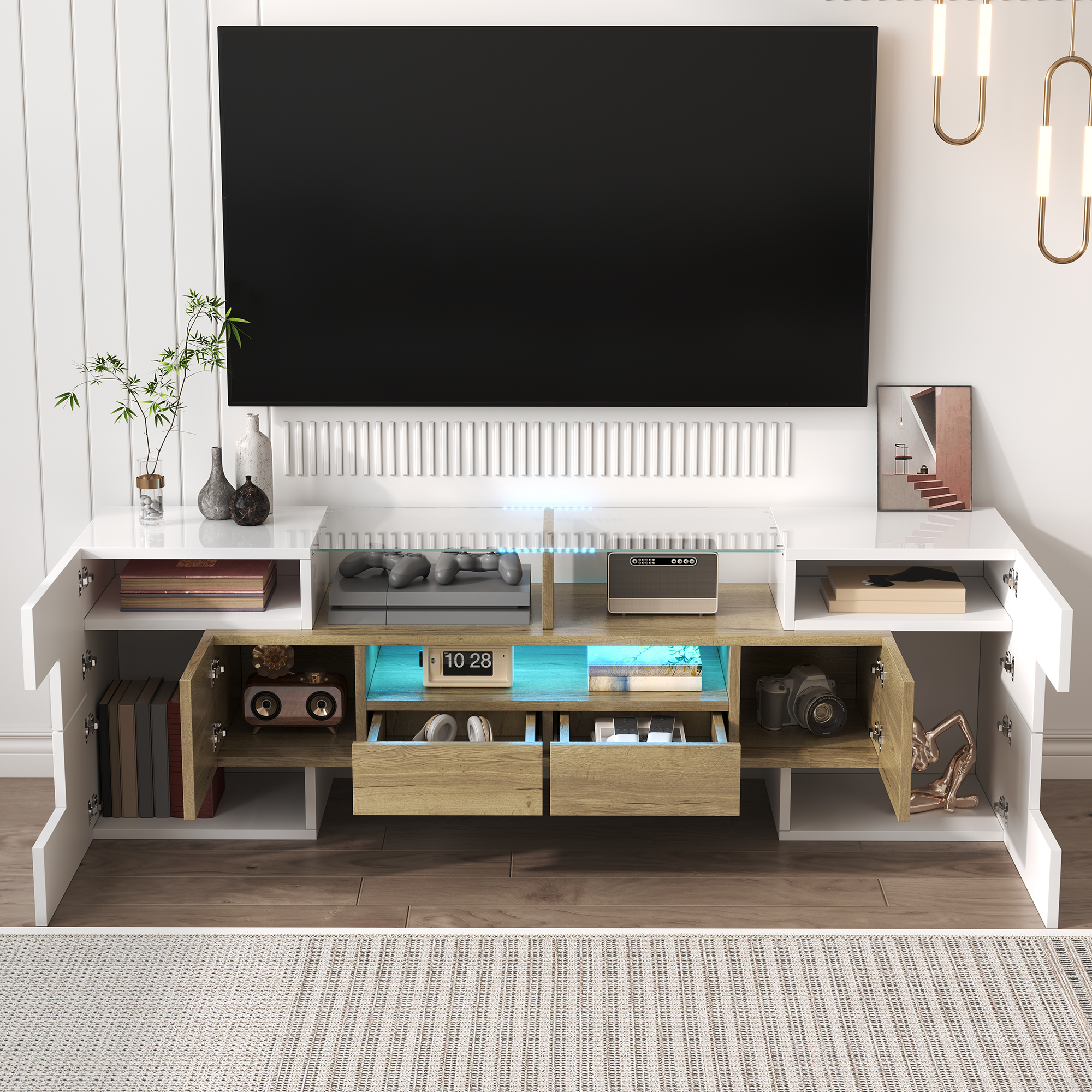 Détail du meuble TV