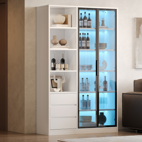 Bandeau lumineux LED dans le compartiment vitré