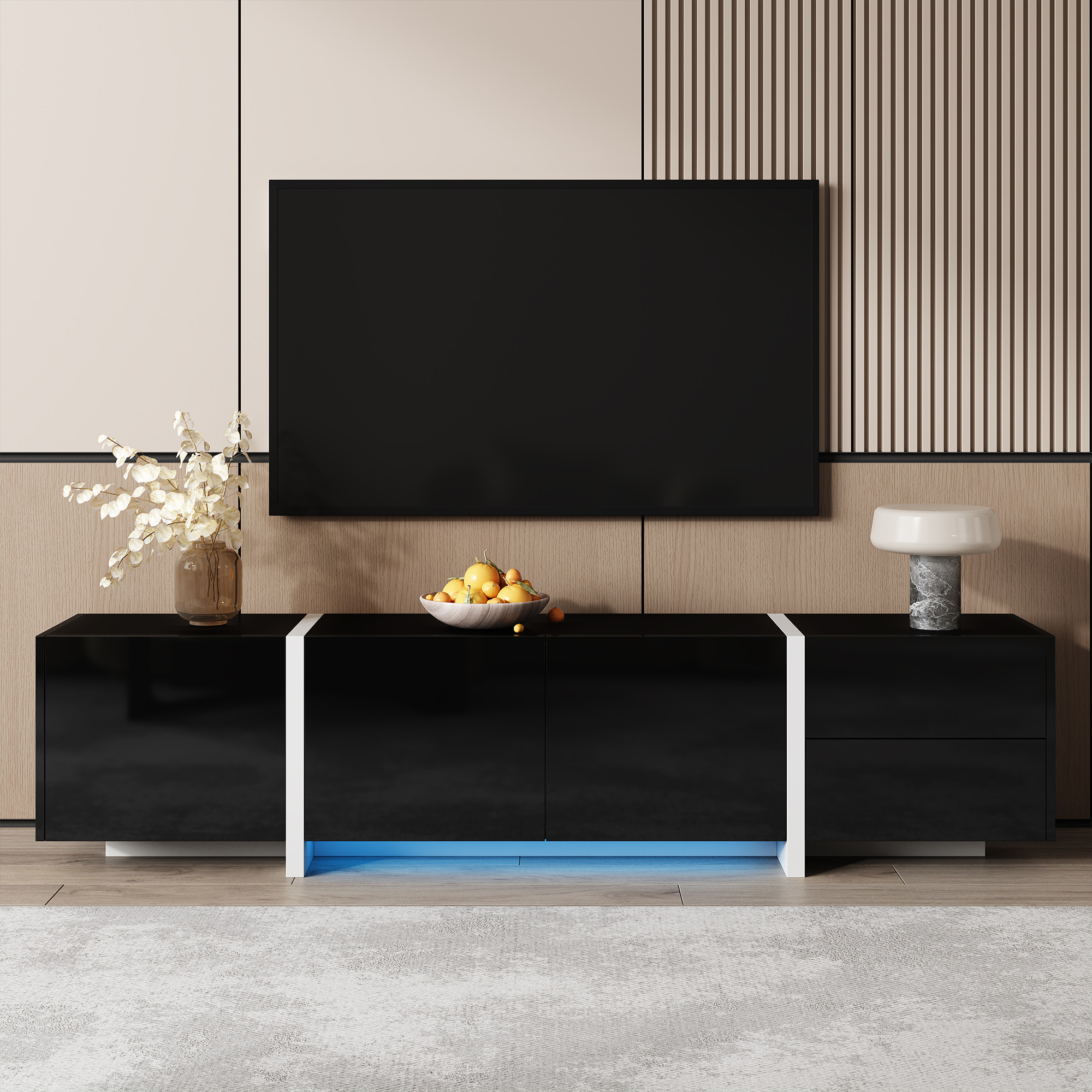 Détail du meuble TV