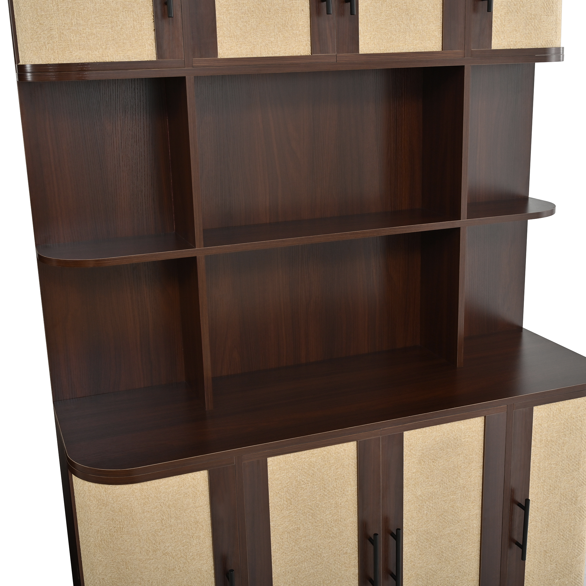 Structure en MDF du buffet haut couleur noyer