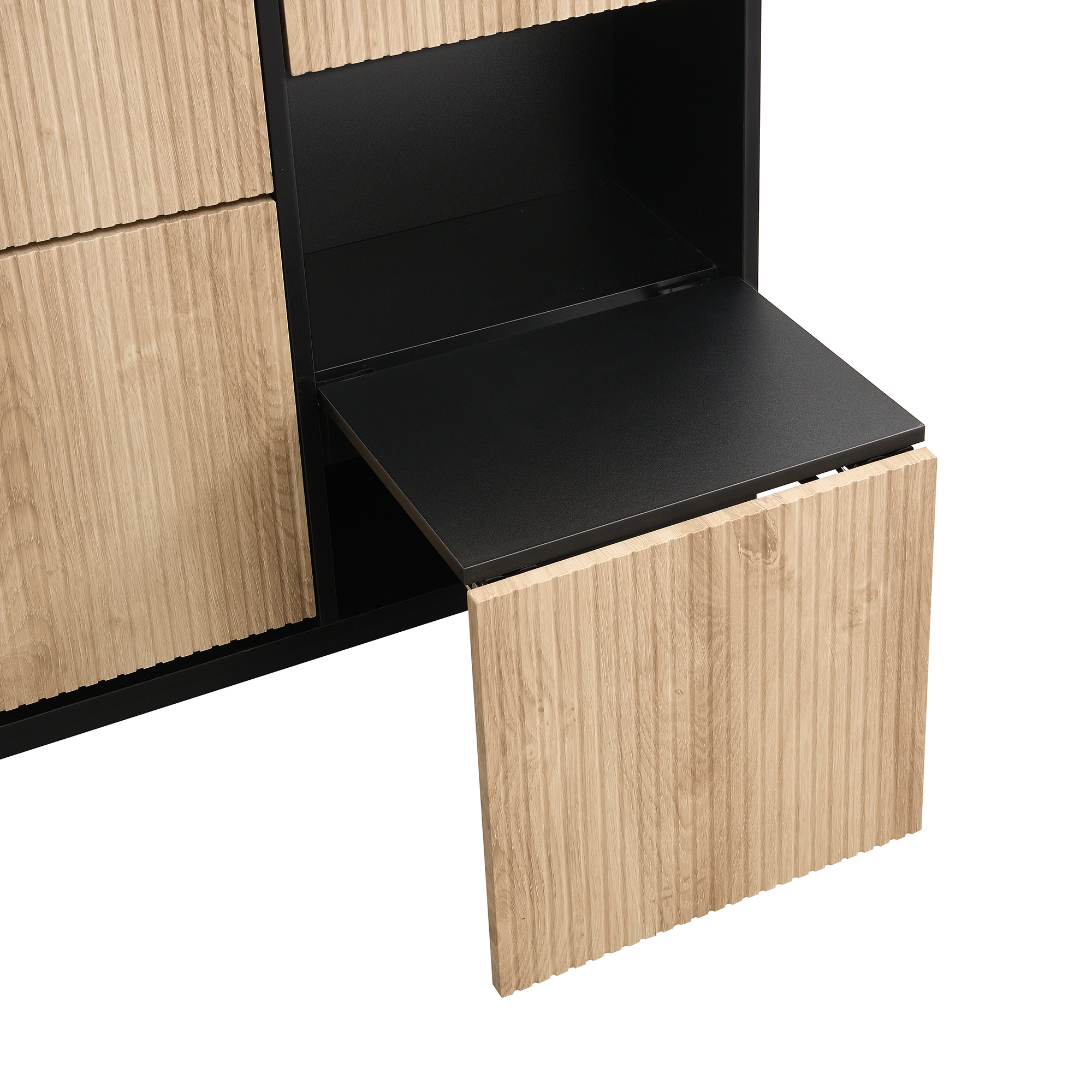 Meuble à chaussures, structure pliante, 100 x 25 x 100 cm, MDF, bois naturel - vue 4
