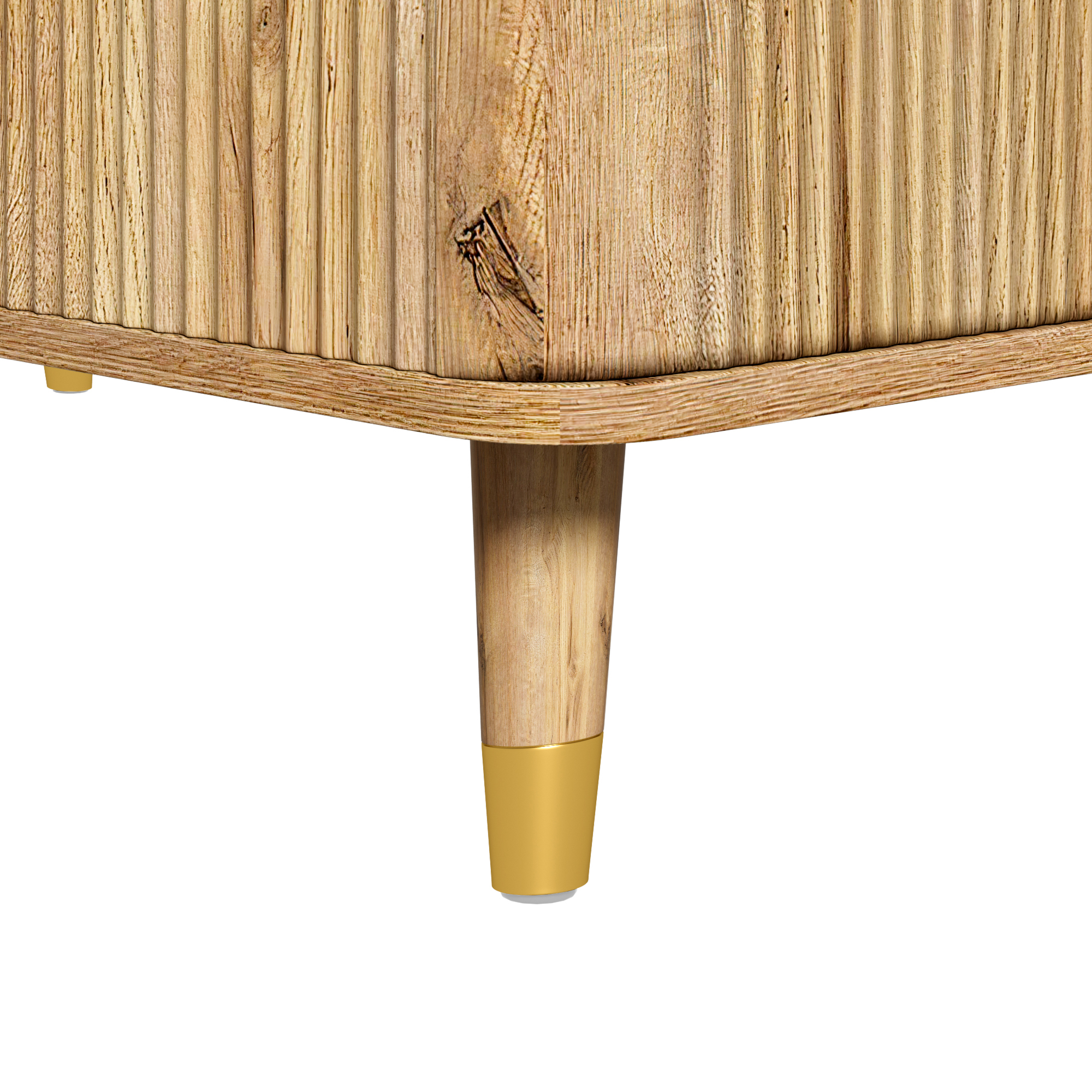 Table basse ronde, table de salon 97 x 52 x 56,5 cm avec plateau relevable, façade ondulée 3D, MDF, Effet bois naturel