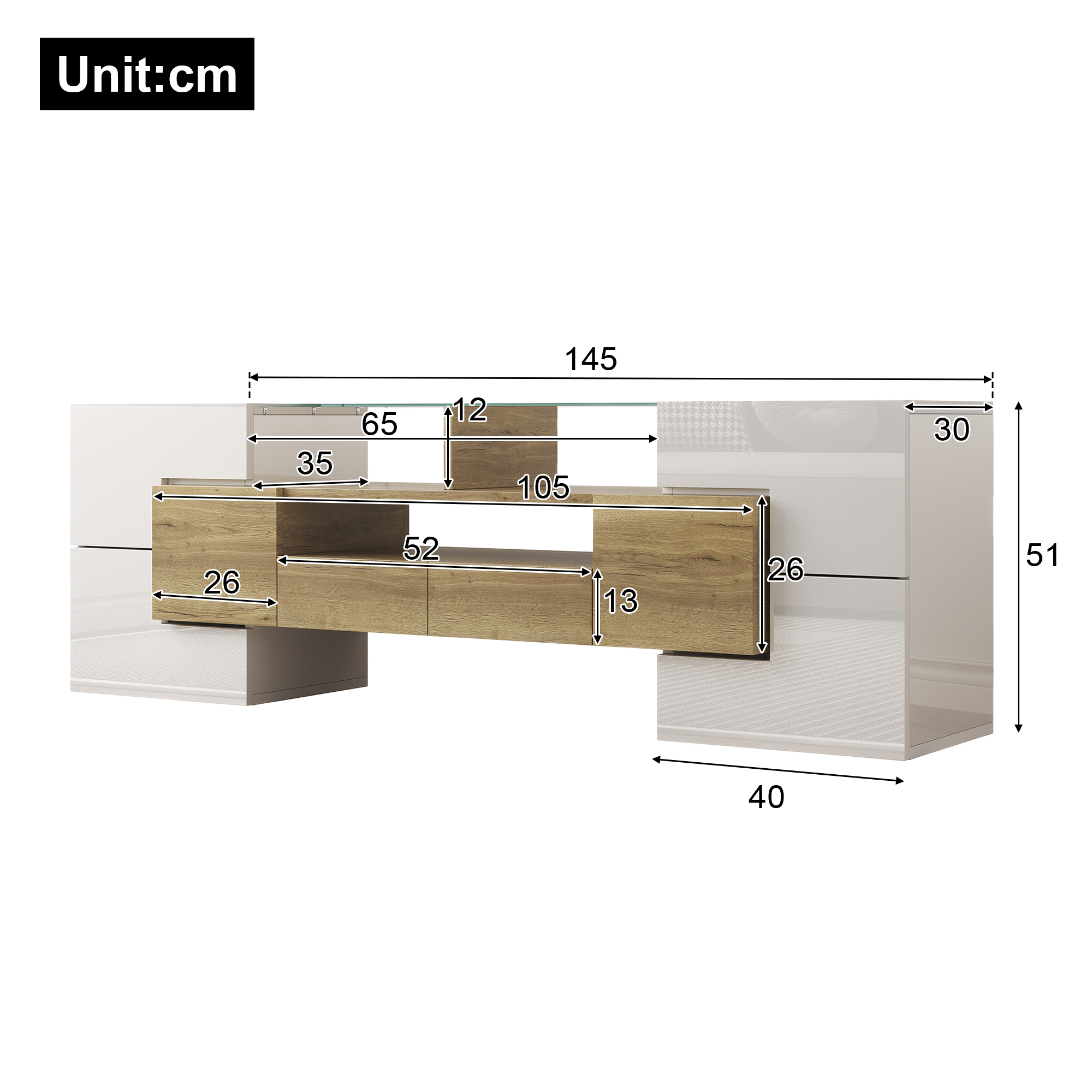 Dimensions du meuble TV