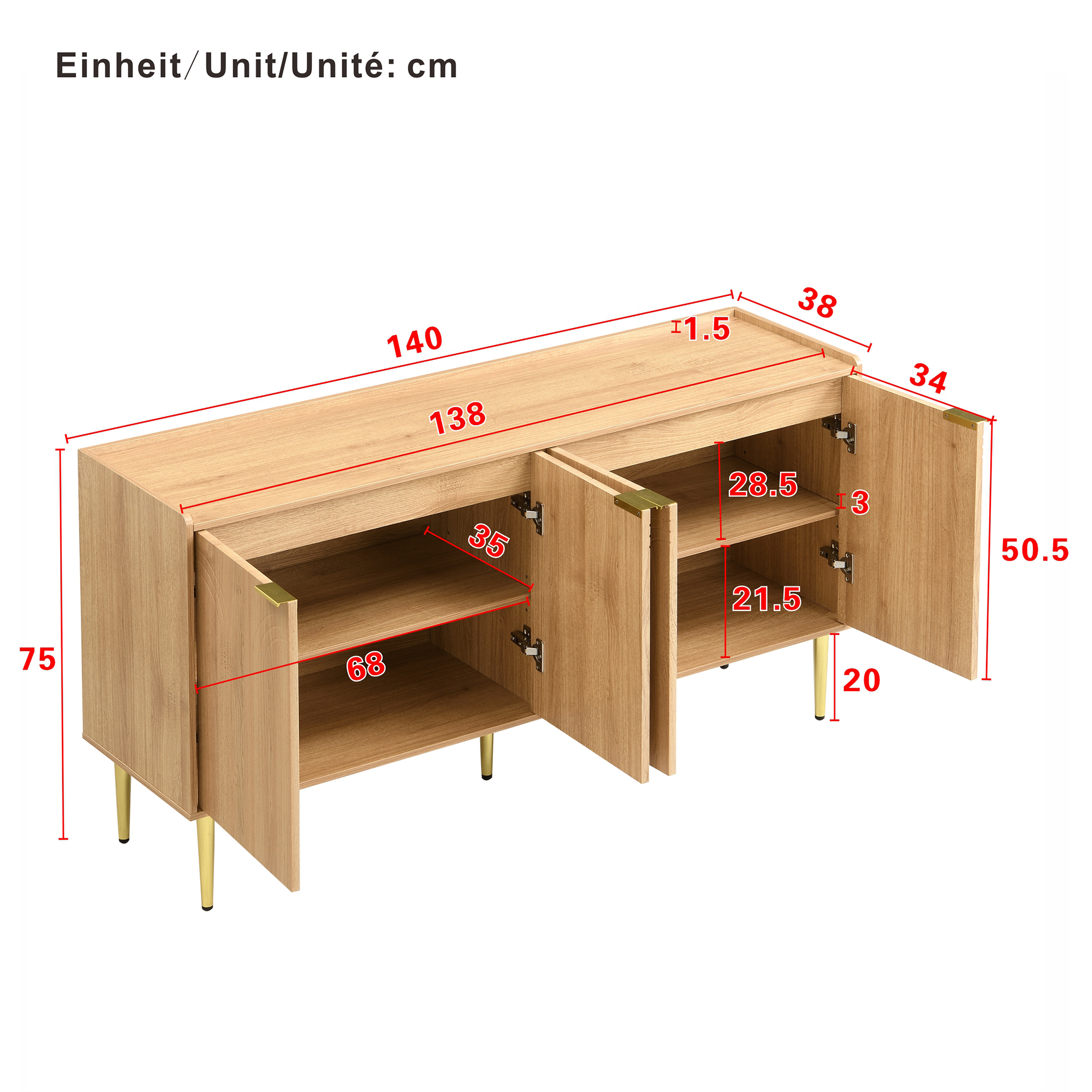 Dimensions du buffet