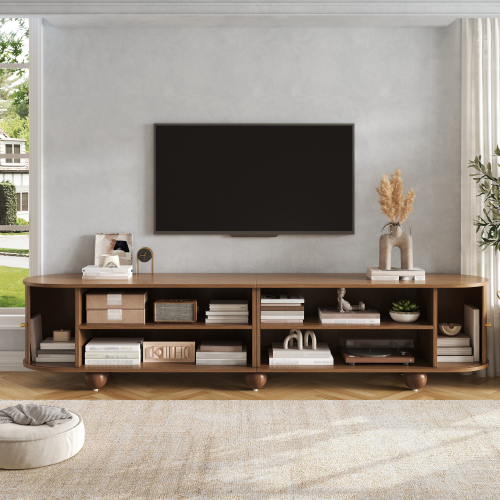 Compartiments ouverts et fermés du meuble TV