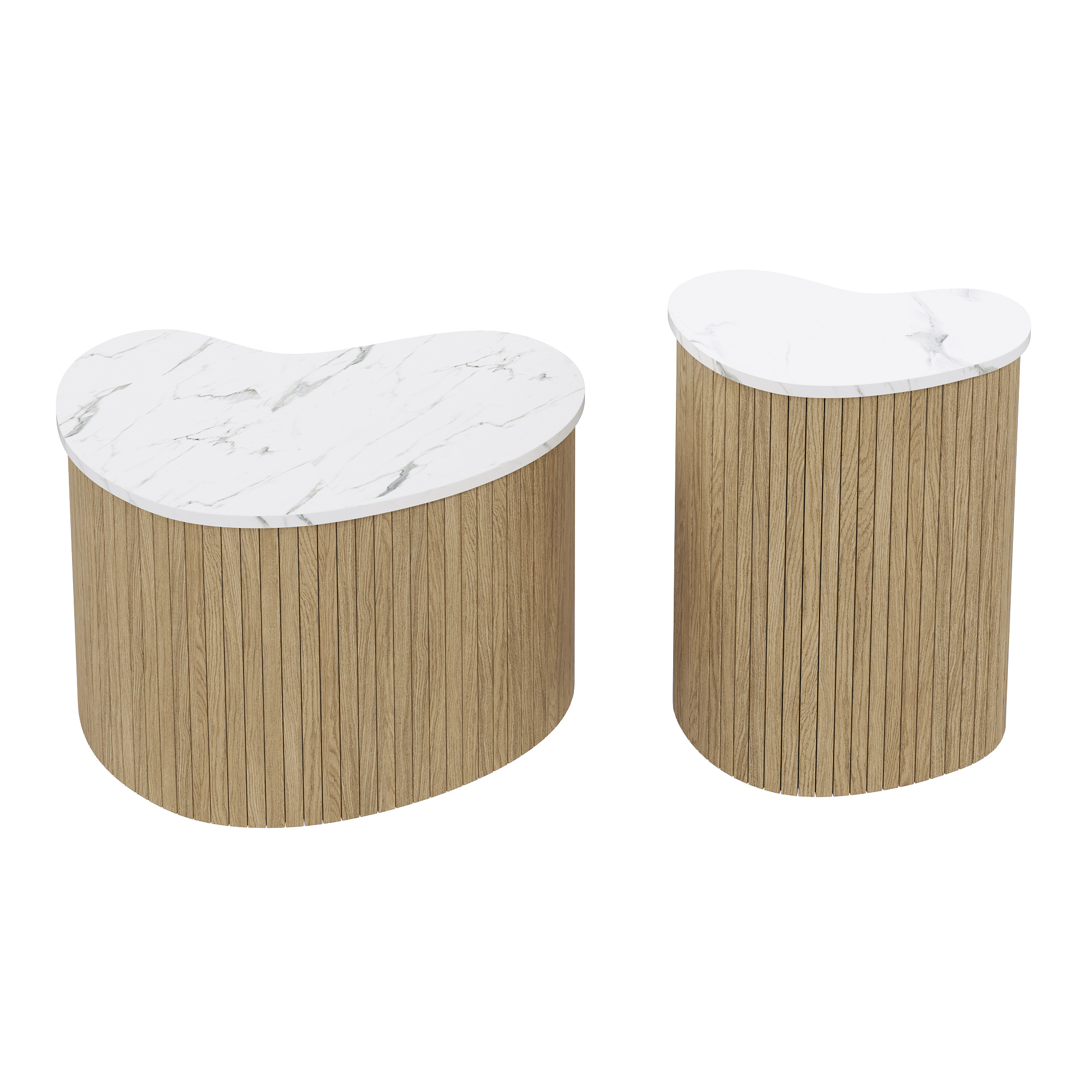 Lot de 2 tables basses gigognes design courbé avec - image 15