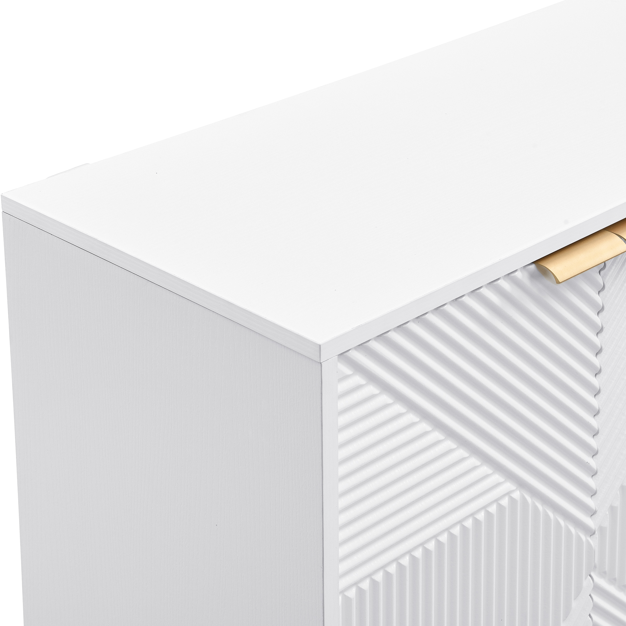 Buffet, 120 x 35 x 71,5 cm, métal et MDF, blanc - vue 3