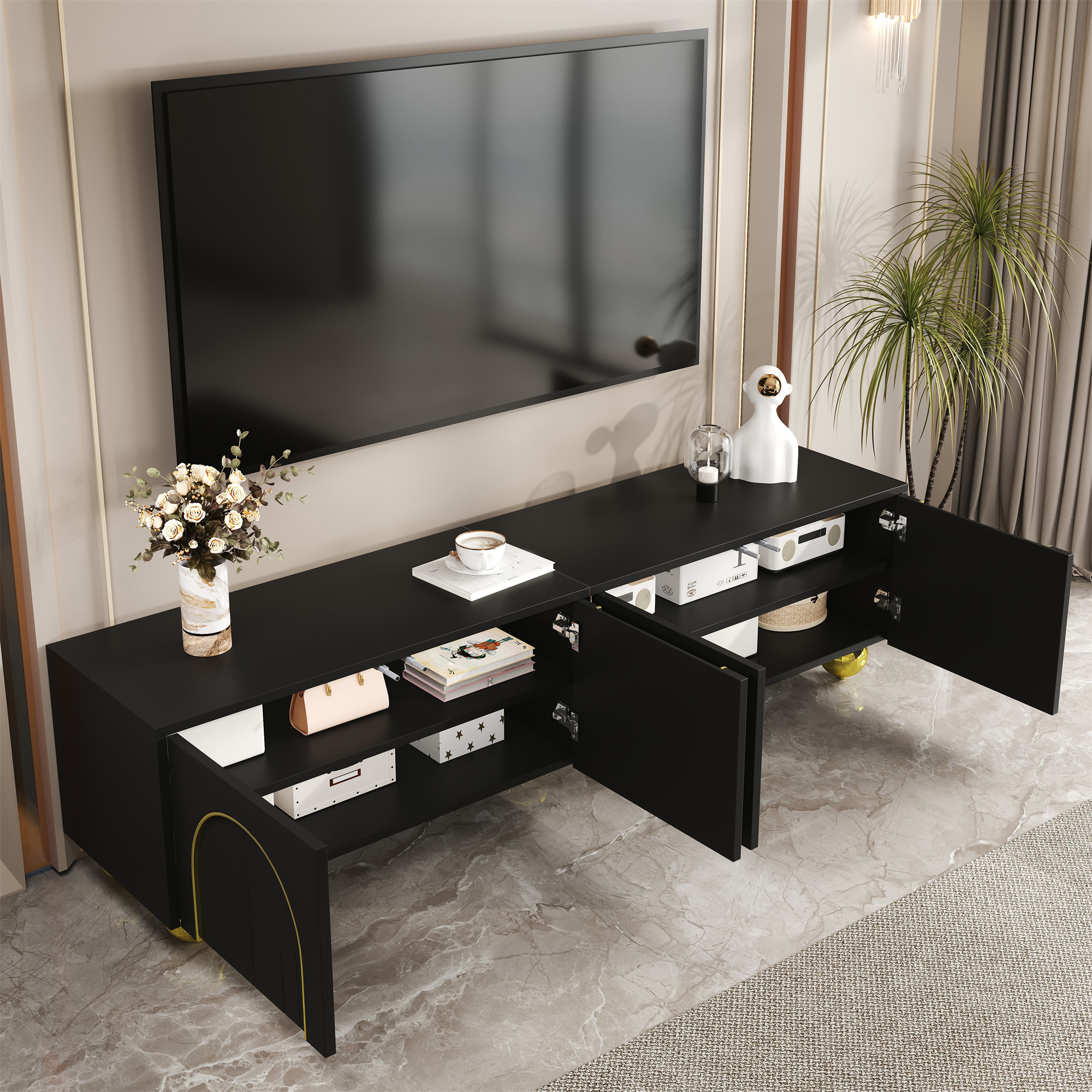 Détail du meuble TV